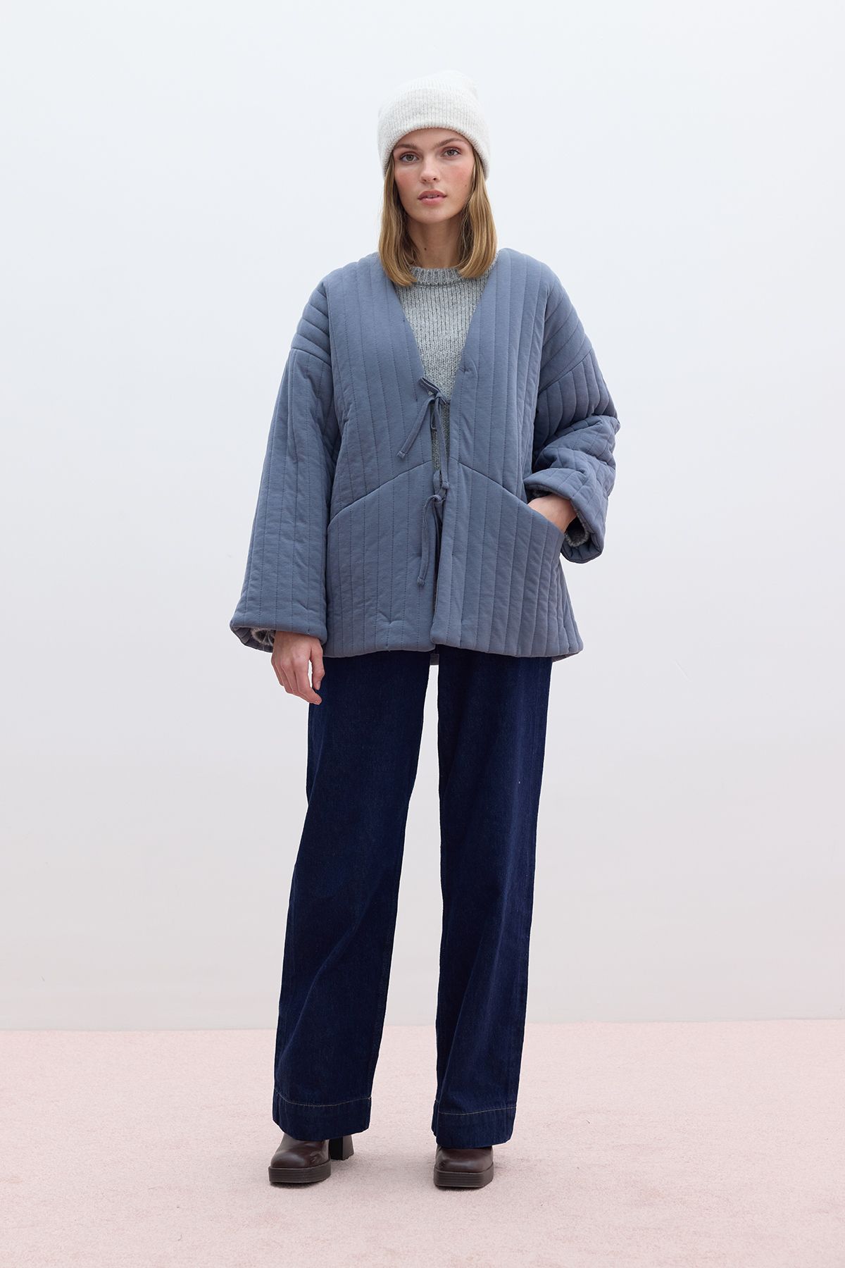 Manuka-Indigo Quilted Laced Coat 4