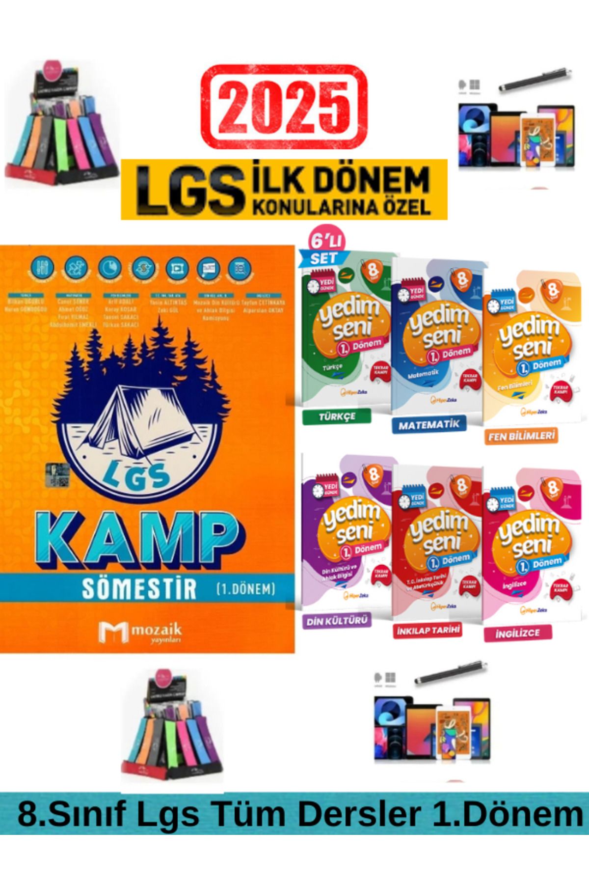 Marsis Yayınları Mozaik 8.Sınıf Lgs 1.Dönem Tüm Dersler Soru Bankası+Hiper Zeka Yedim Seni 1.Dönem Soru Bankası