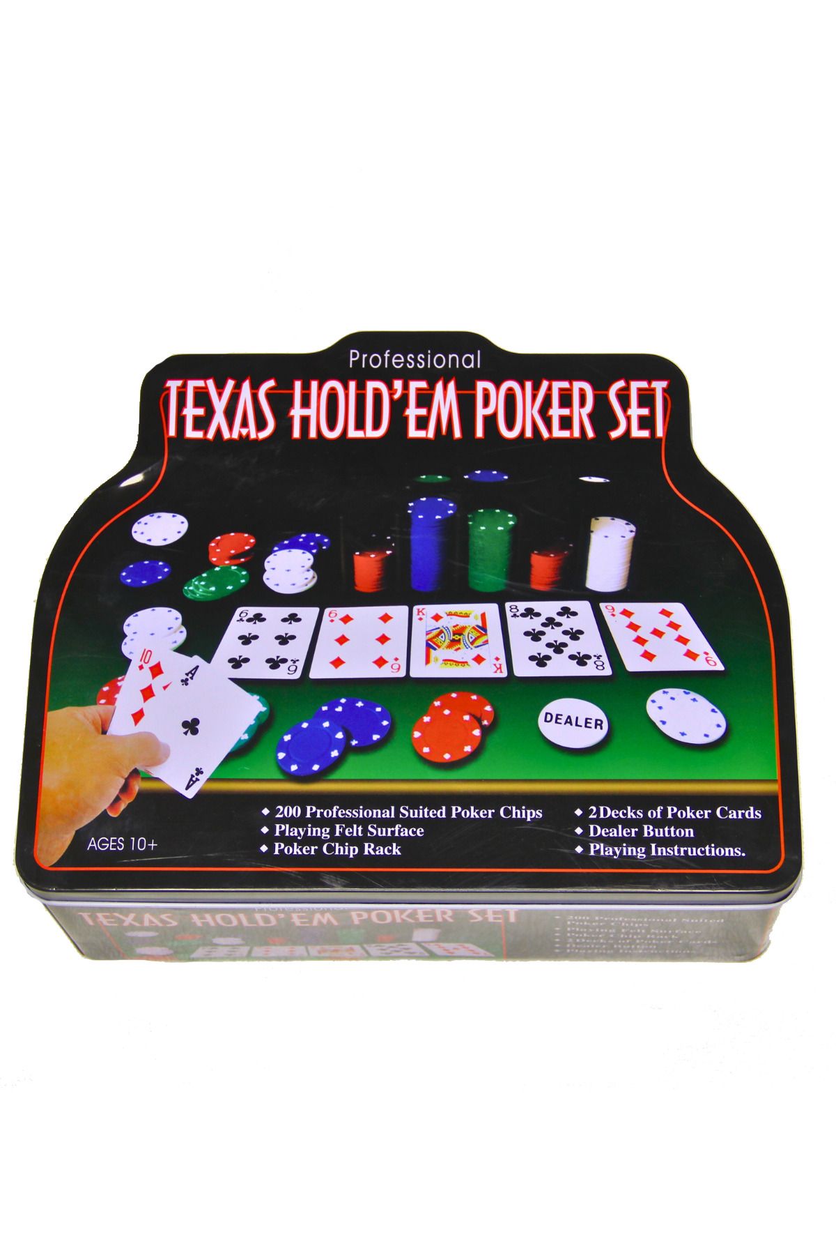 Tio Aksesuar 200 Chip Texas Hold'em Poker Set Metal Çantalı