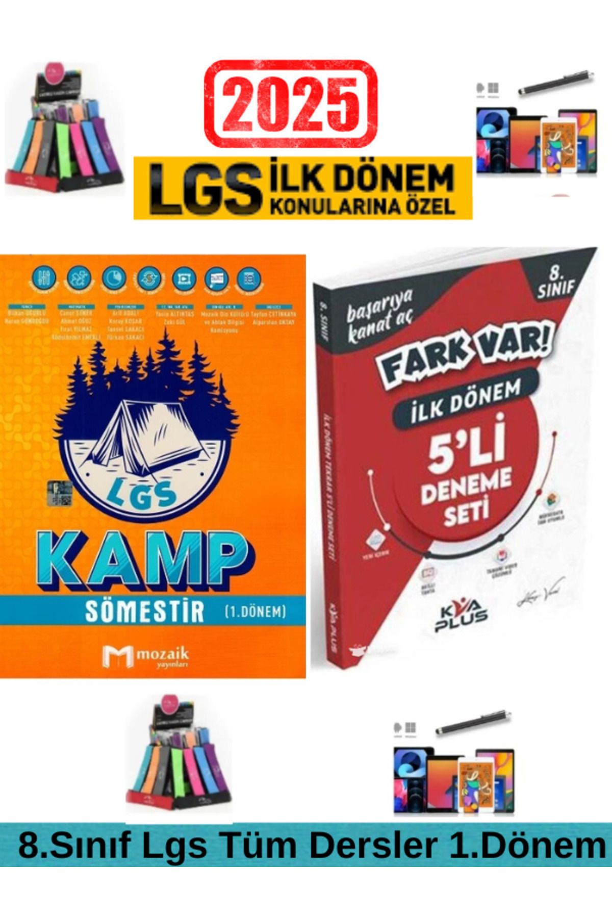 Marsis Yayınları Mozaik 8.Sınıf Lgs 1.Dönem Tüm Dersler Soru+Koray Varol 8.Sınıf LGS 1.Dönem 5 li Deneme+Kalemlik