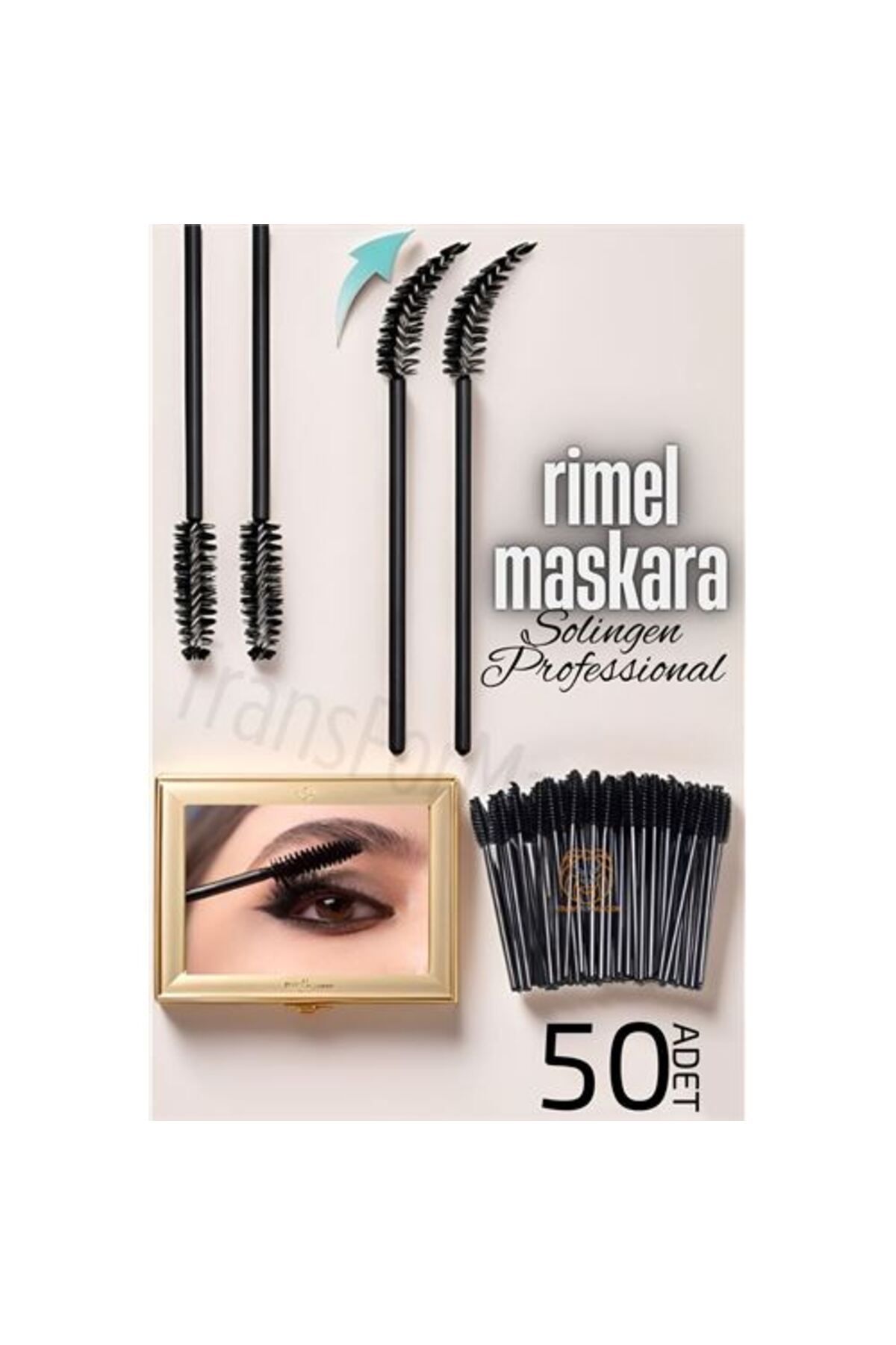 KfksStore Engithalat Rimel Maskara Fırçası Esnek 50 ADET Solingen