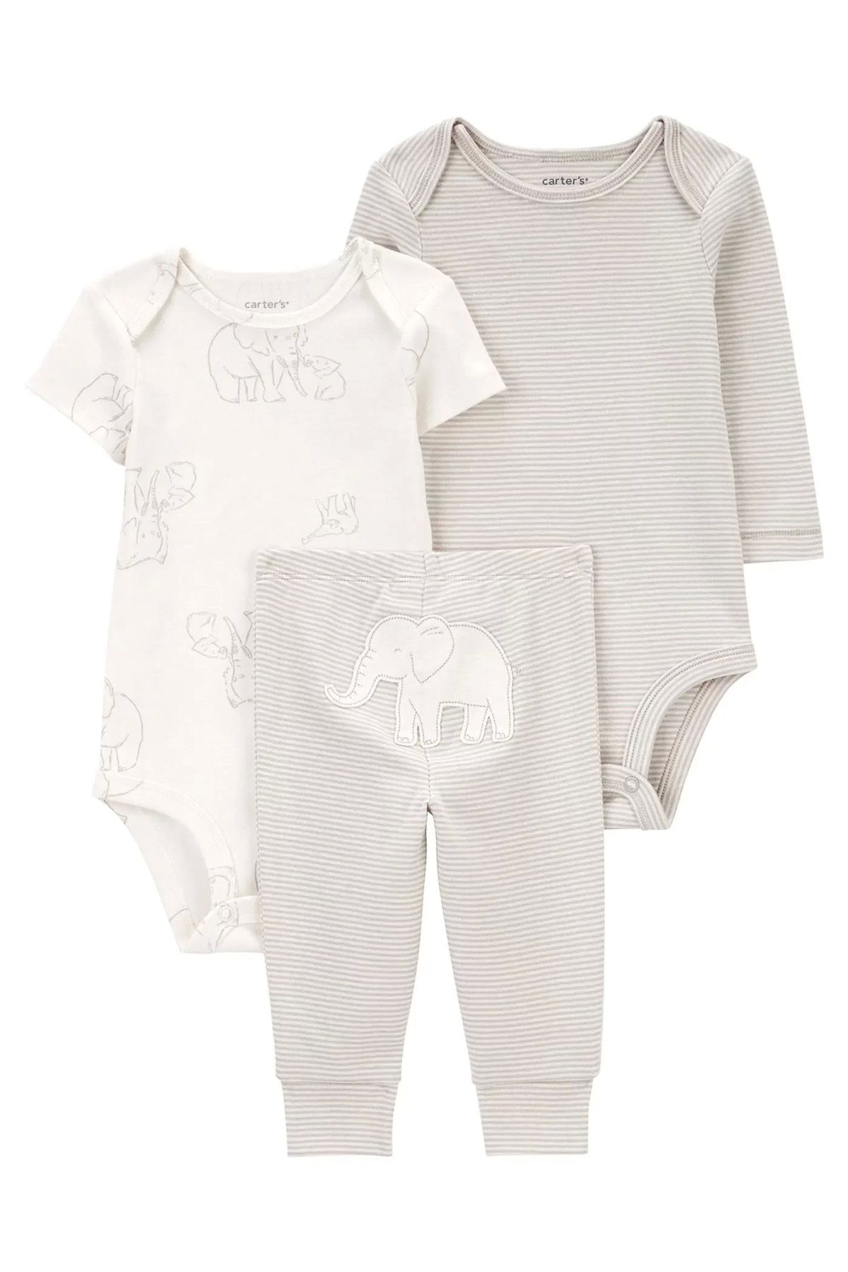 belle vista Bebek Body Pantolon Set 3'lü Paket  Gri