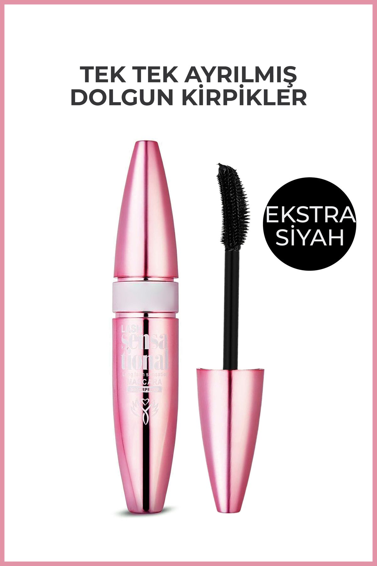 Pretty Beauty Hacim Ve Kıvrım Etkili Maskara, Karbon Siyahı Su Geçirmez