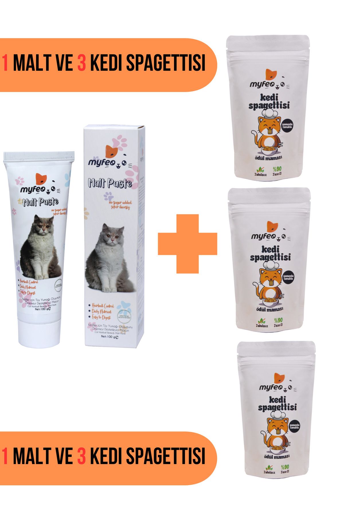 MYFEO MALT PASTE VE 3 KEDİ SPAGETTİSİ