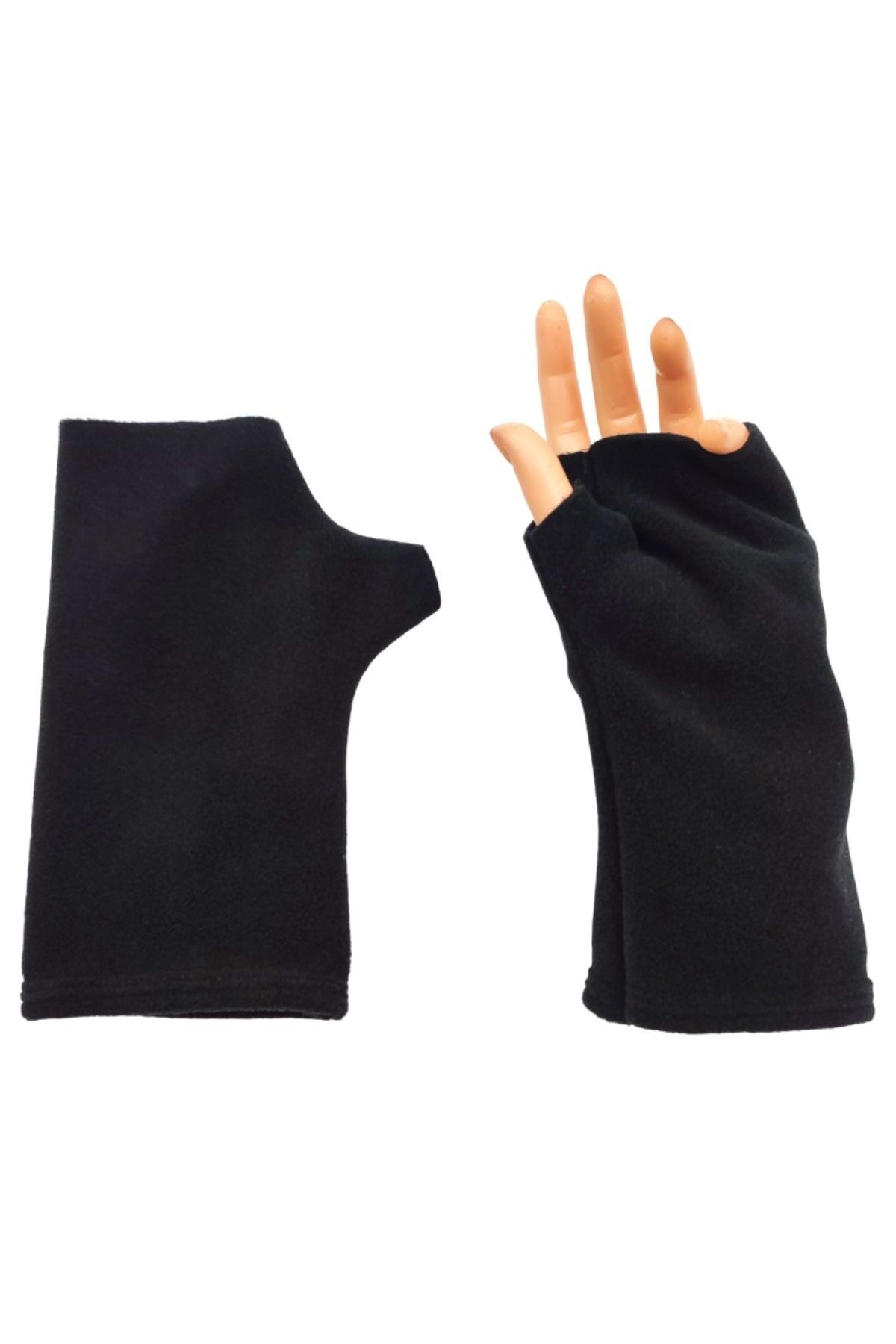 AXE SPORTSWEAR Unisex Kışlık Siyah Parmaksız Polar Eldiven Fingerless Gloves