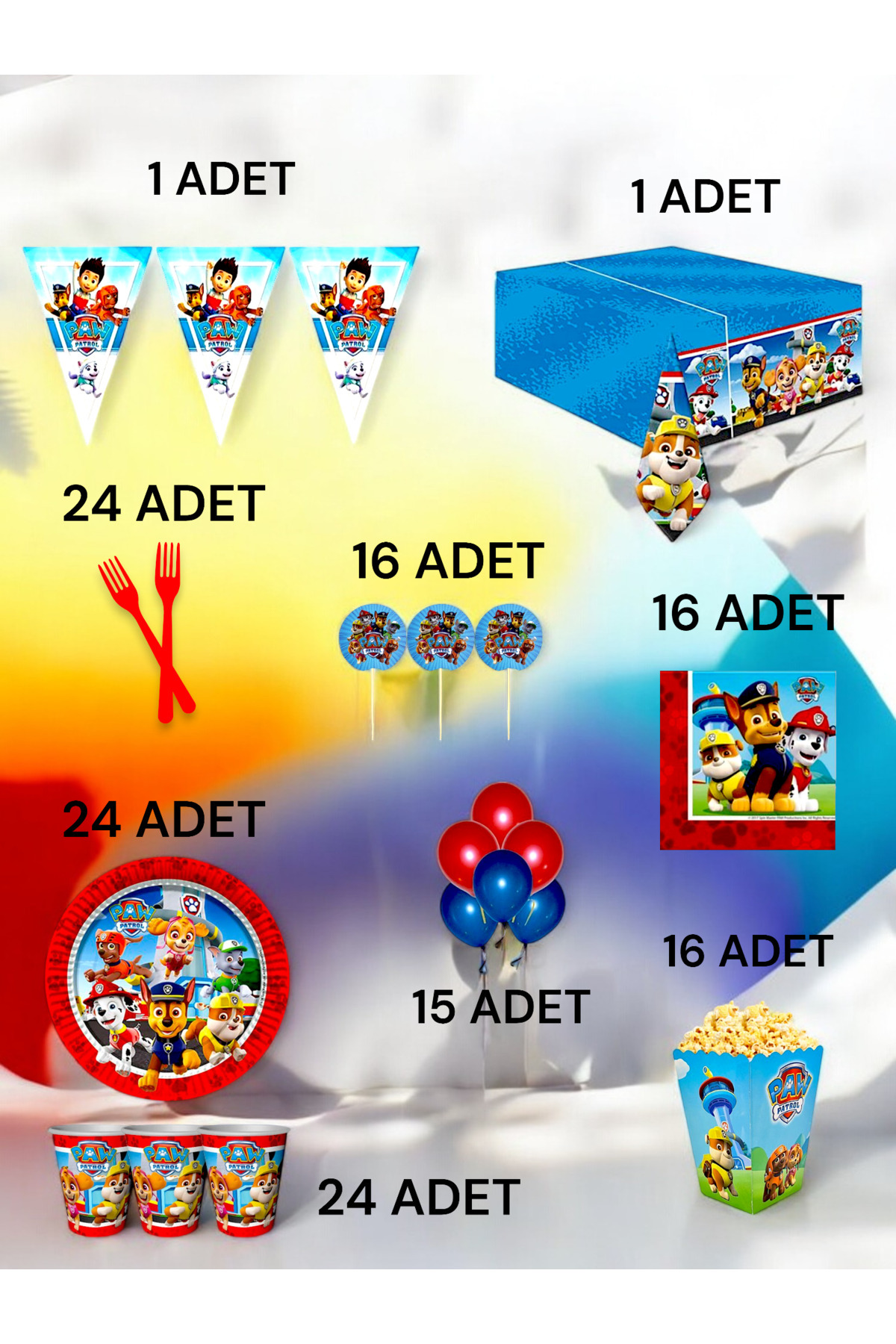 VibeHome Pachet Xl Tematic Paw Patrol Pentru 24 De Persoane - Petreceri De Aniversare Și Evenimente Distractive - All Ages