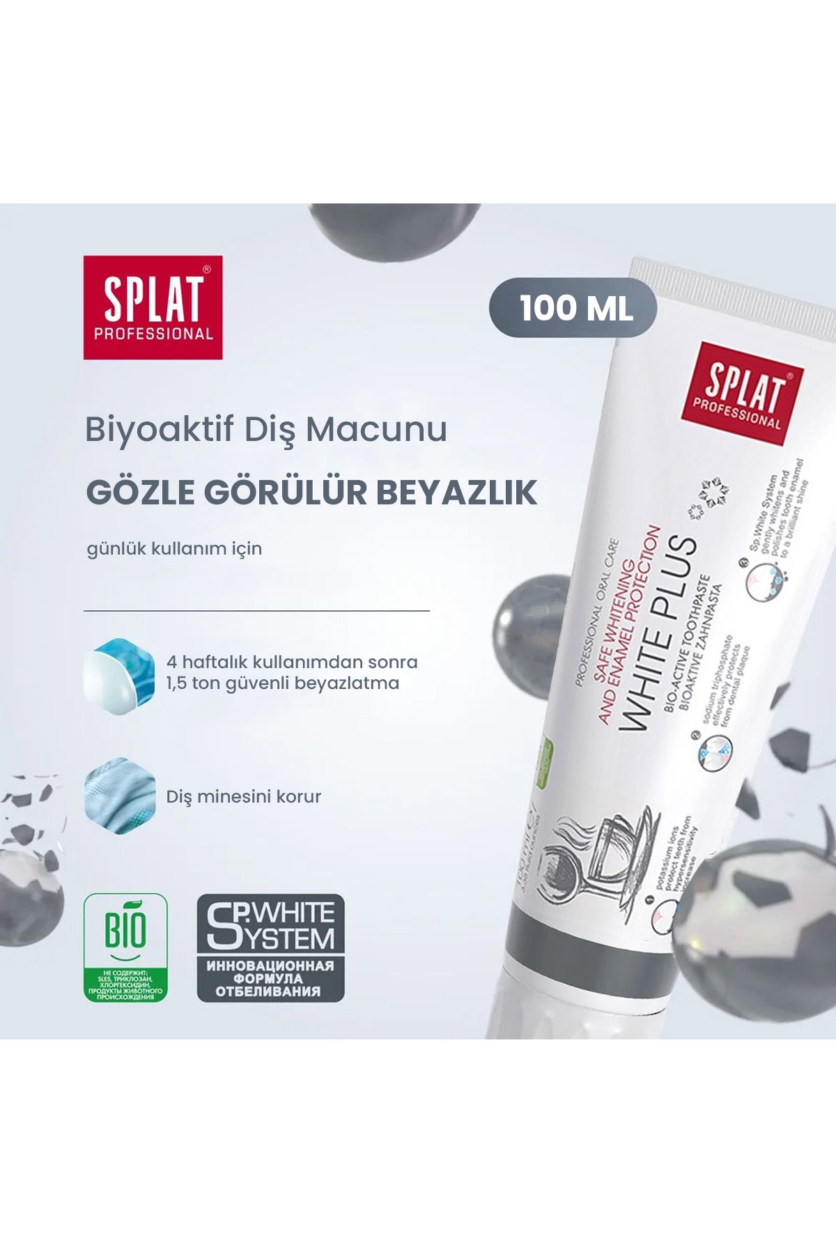 Splat Professional Diş Macunu White Plus 100 ml | Güçlü Beyazlık