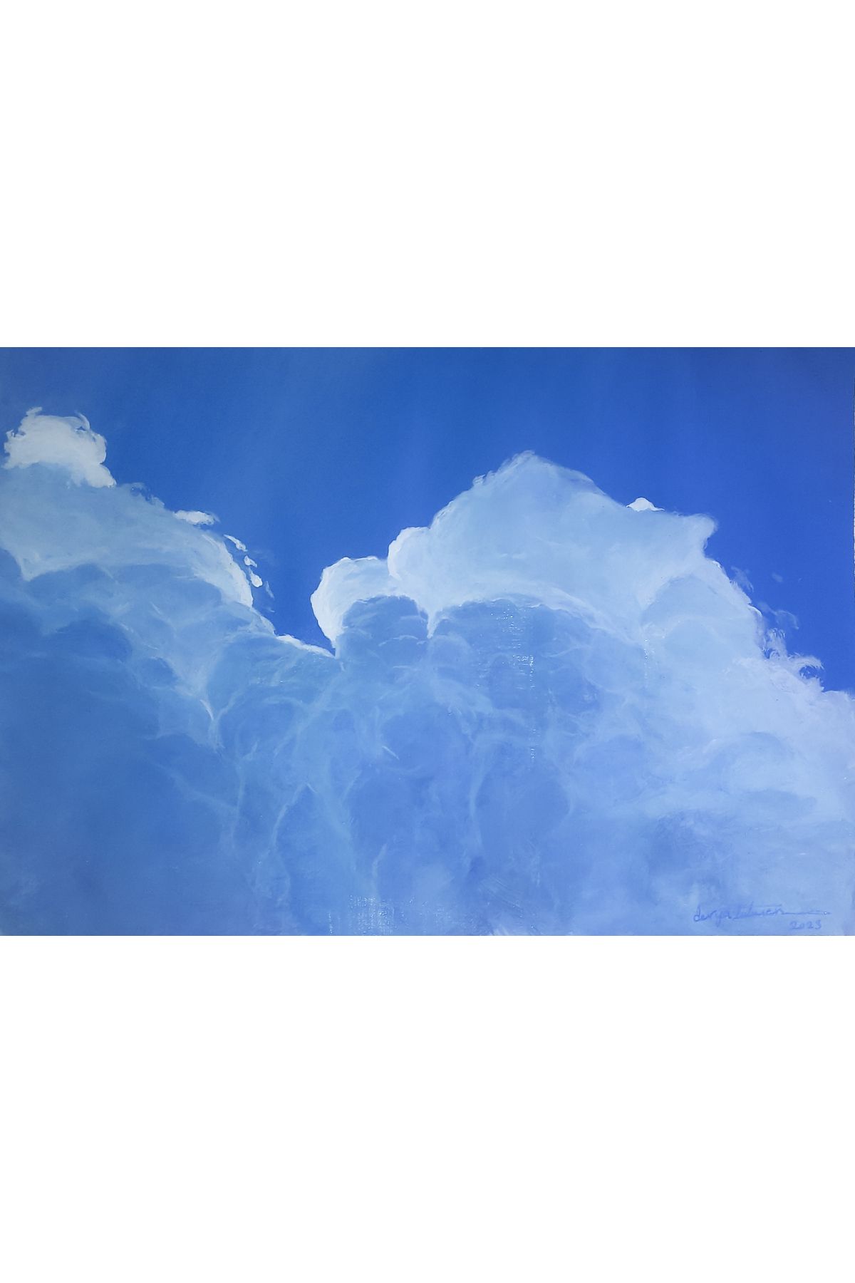 artoloji Derya Bütüner - Blue Clouds - 2023 - Kağıt üzerine akrilik boya - 25x35 cm