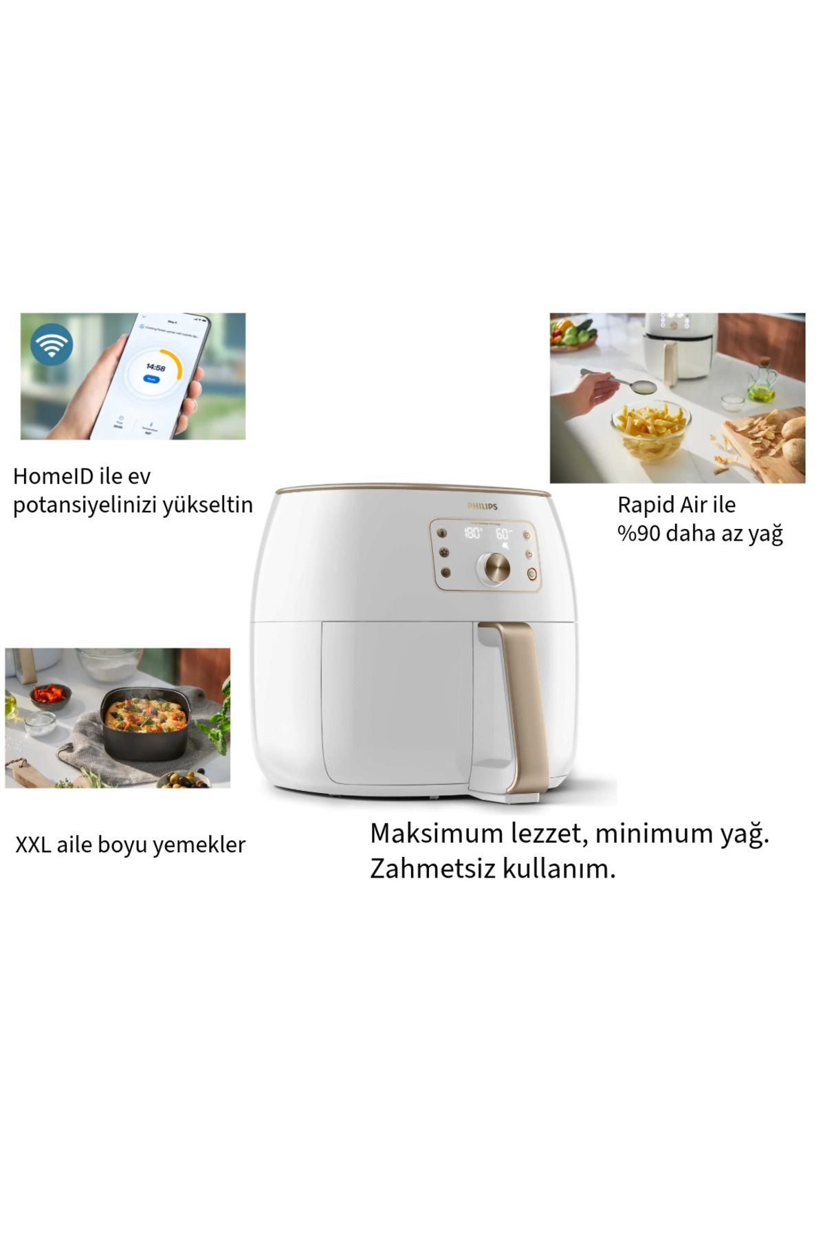 Philips Premium XXL Yağsız Fritöz Beyaz