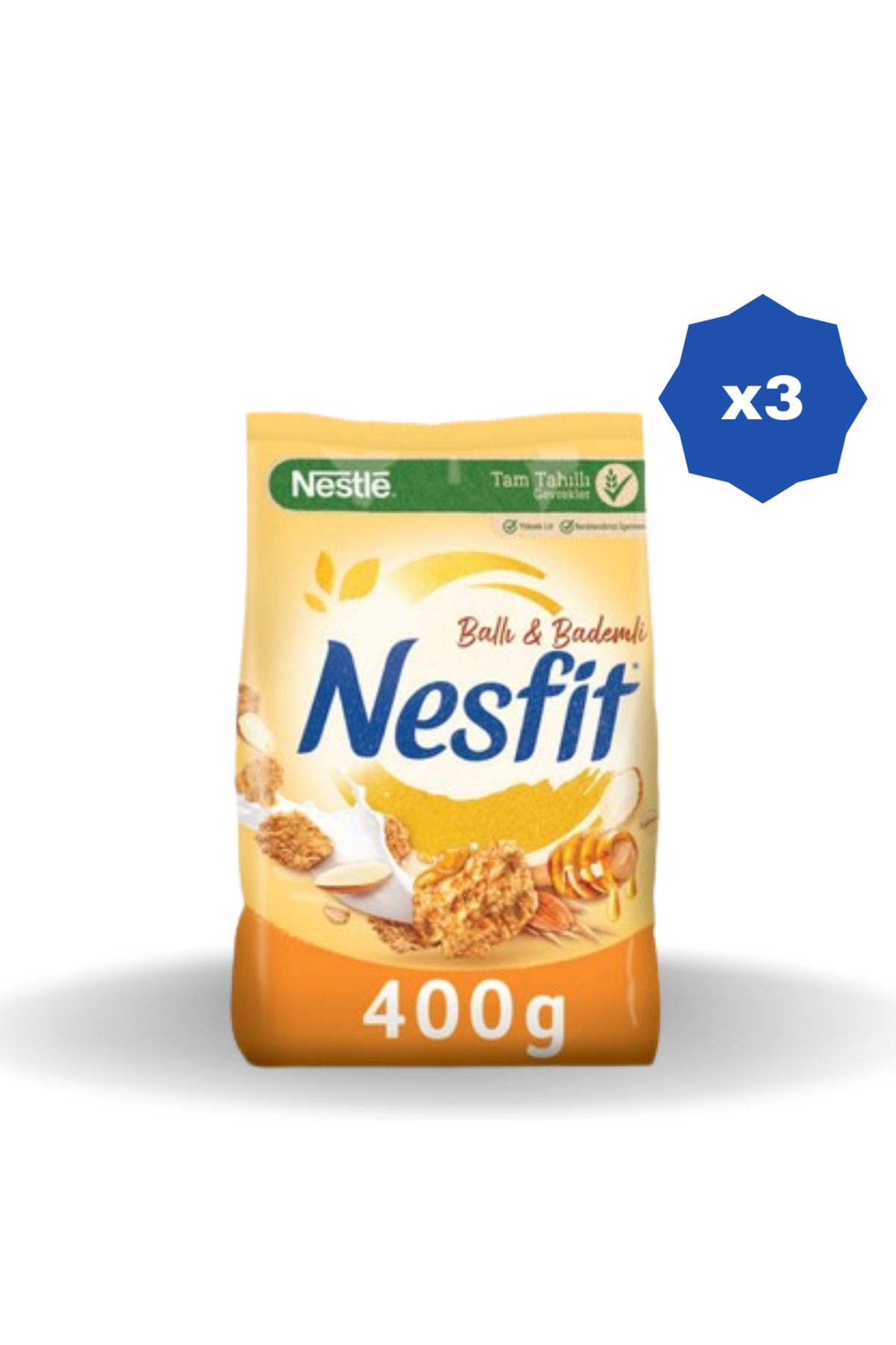 Nestle NESFİT BALLI BADEMLİ MISIR GEVREĞİ 400 GR. - (3 ADET)