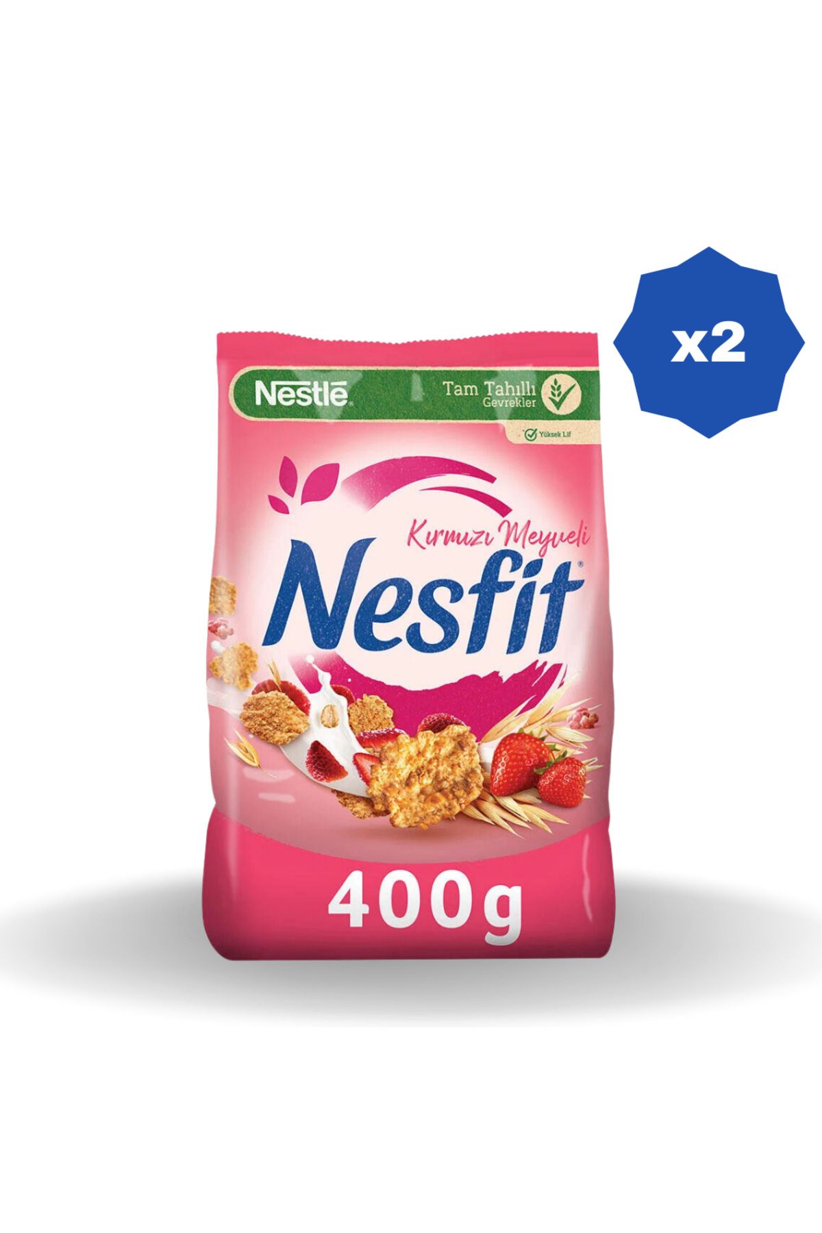 Nestle NESFİT KIRMIZI MEYVELİ MISIR GEVREĞİ 400 GR. - (2 ADET)