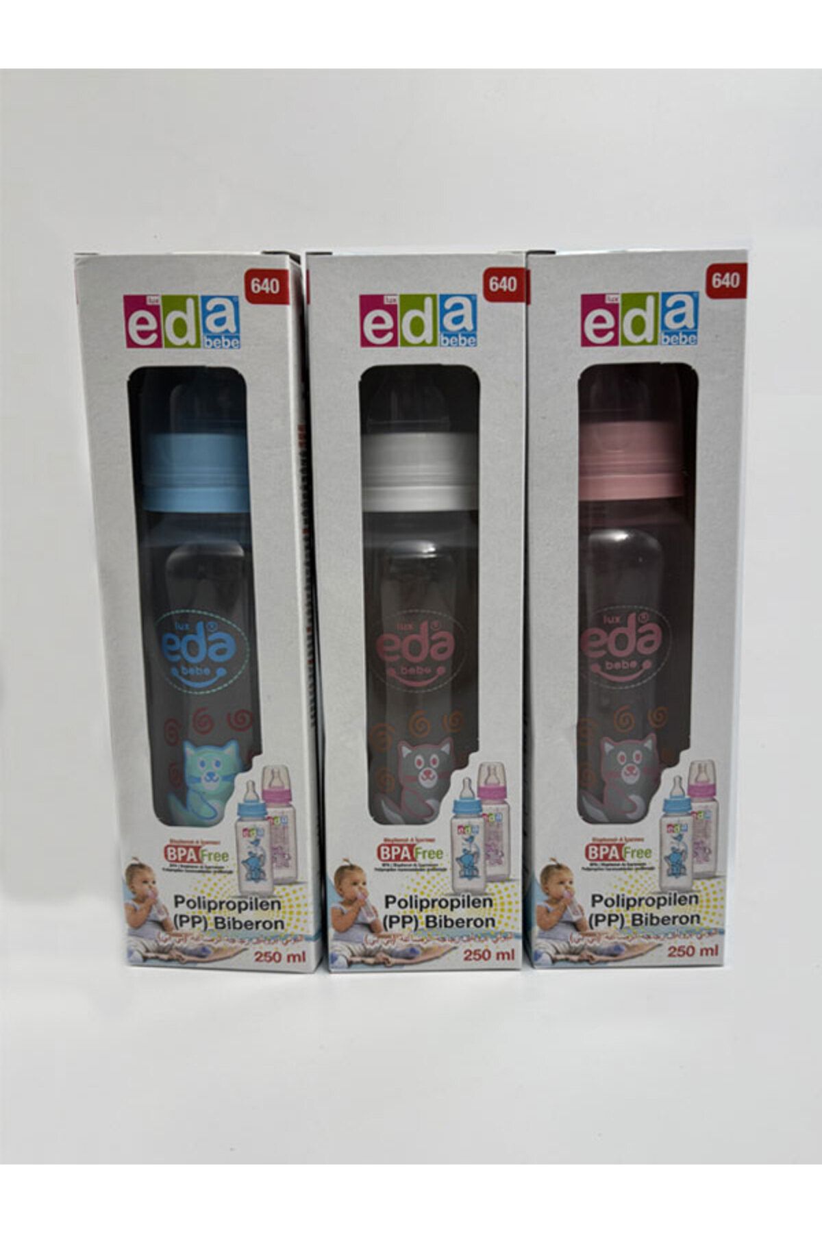 Eda Bebe Bebek Biberon 250ml 3 Adet (3'lü set)