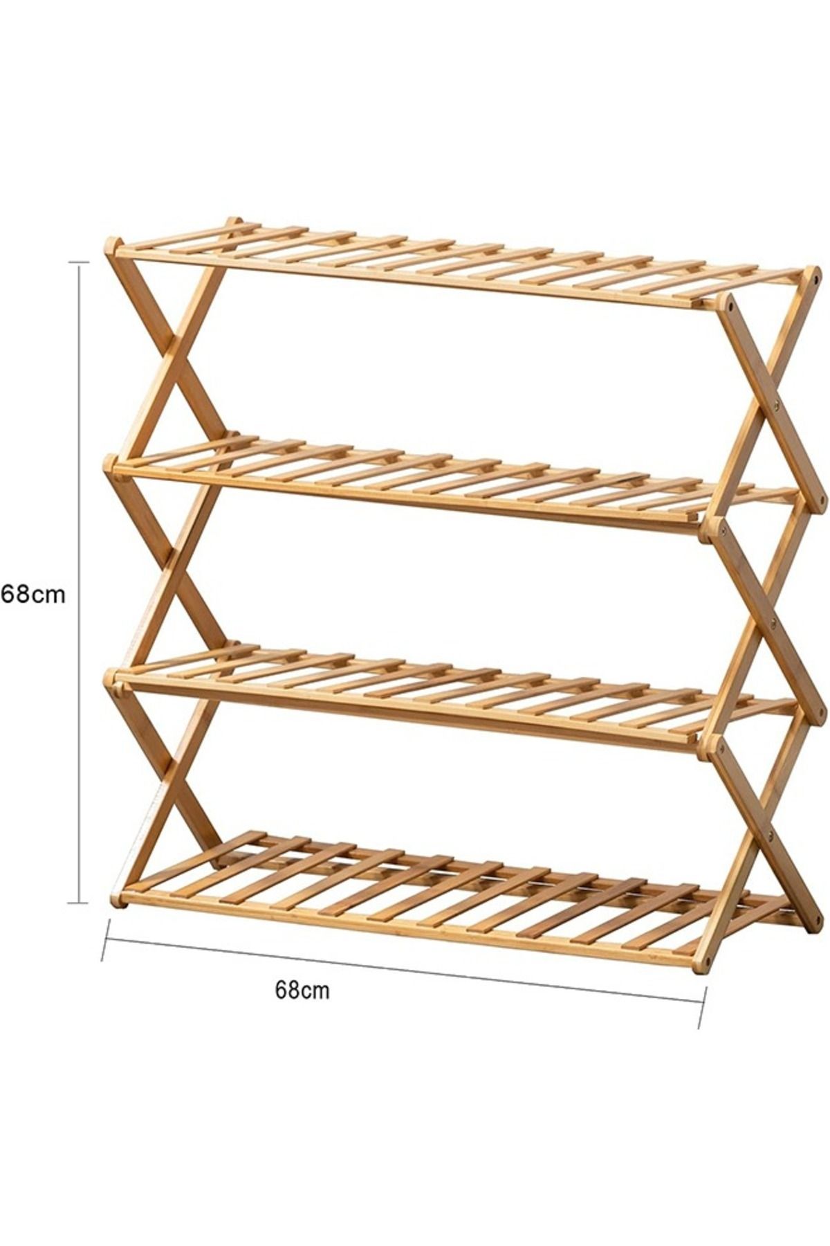 Taimi- 4 Tier Wide Wood Plant Stand Flower Pot Holder Display Rack Shelves Step Ladder 68x25x68cm 5