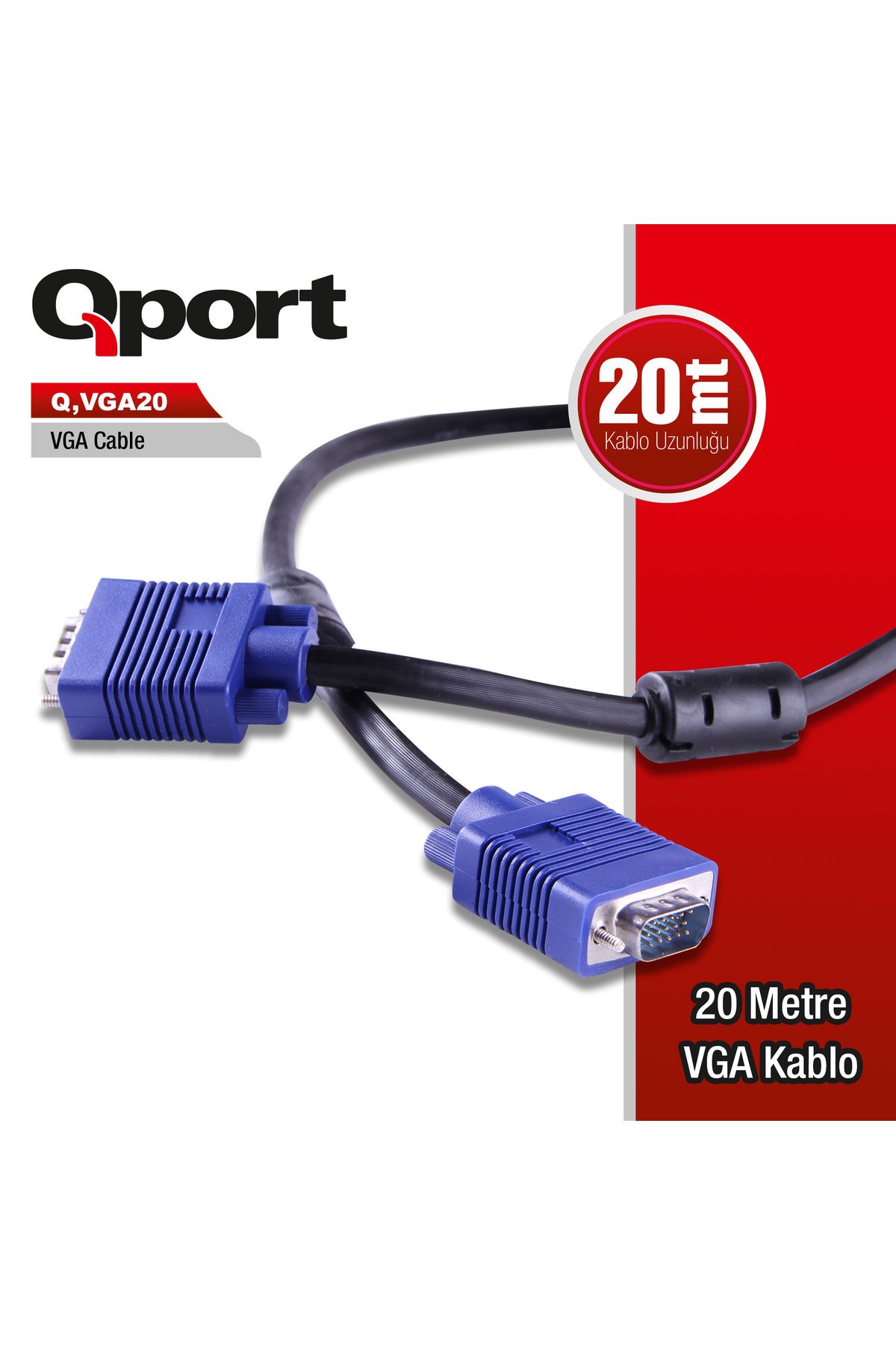 Qport Q-VGA20 15 PİN VGA KABLO 20 MT