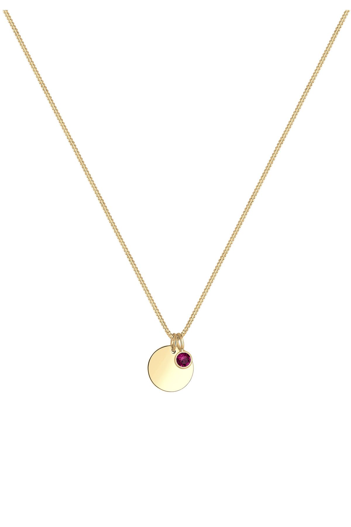 ELLI-Halskette Damen Plättchen Geburtsstein Anhänger April mit Kristallen in 925 Sterling Silber vergoldet 2