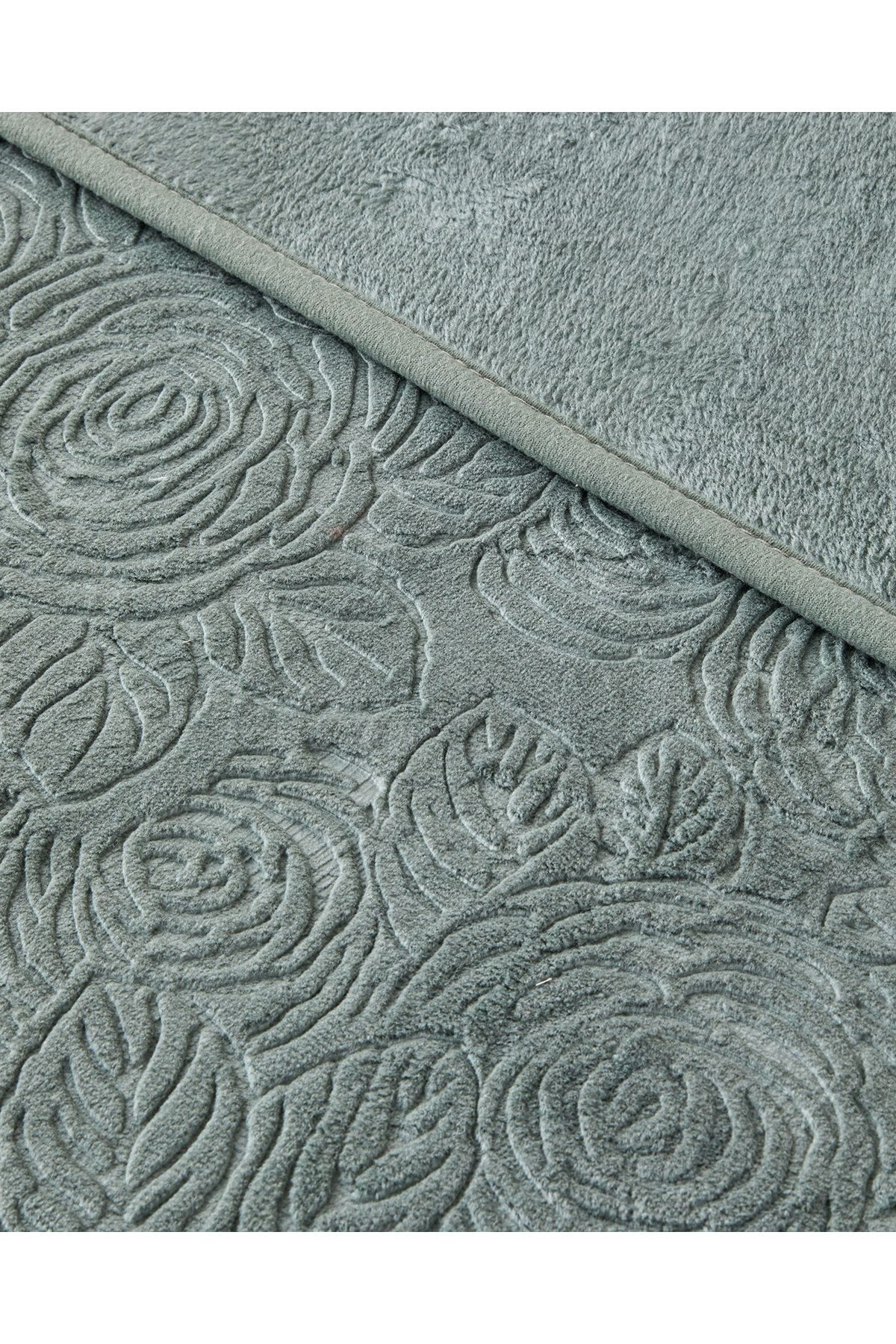 English Home-Double Shabby Rose Emboss Blanket - 200X220 cm Seledon 3