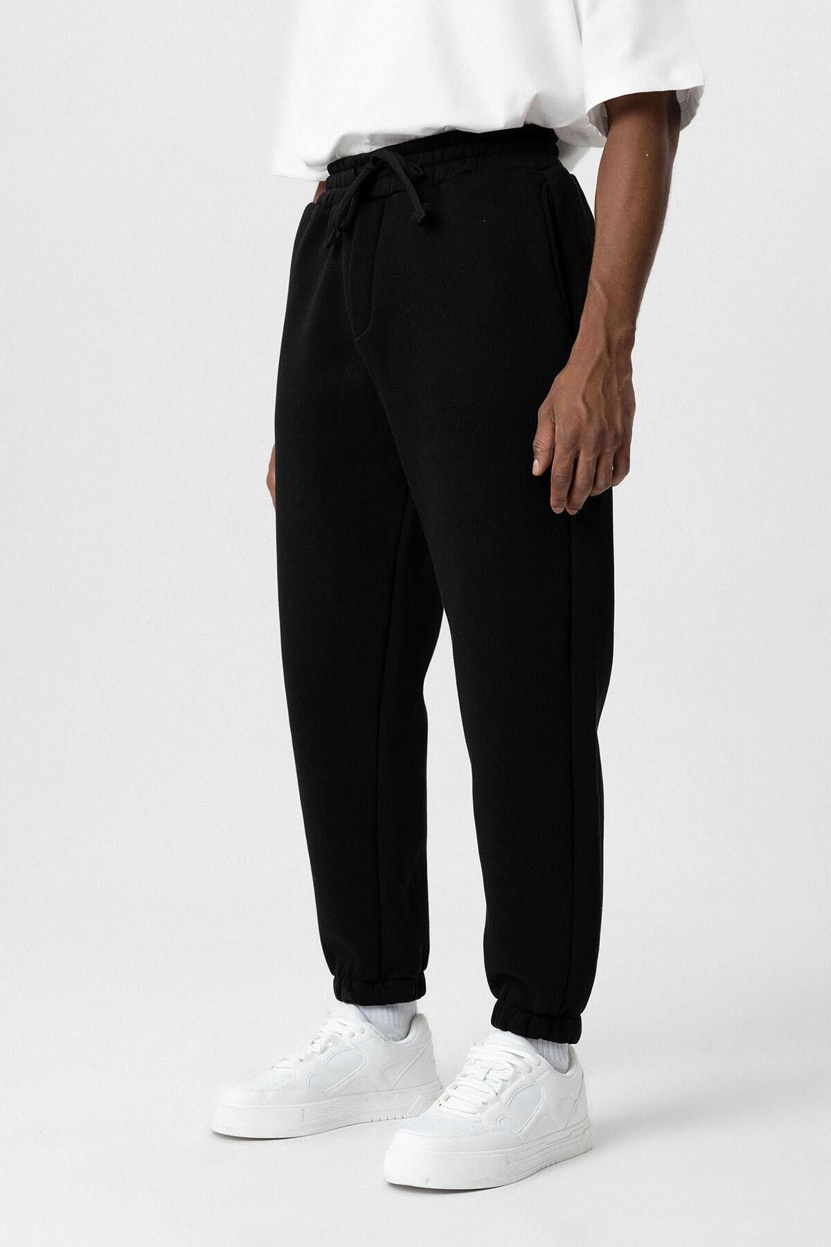 VAMOSCLO-Pantaloni de sport oversize Jogger de bază negri 3