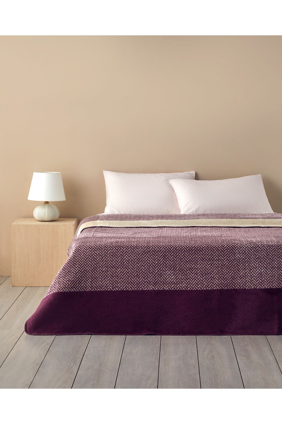 پتوی یک نفره بنفش یتو پتو تک آکریلیک شورون مدرن پین 150X200 سانتی متر  English Home