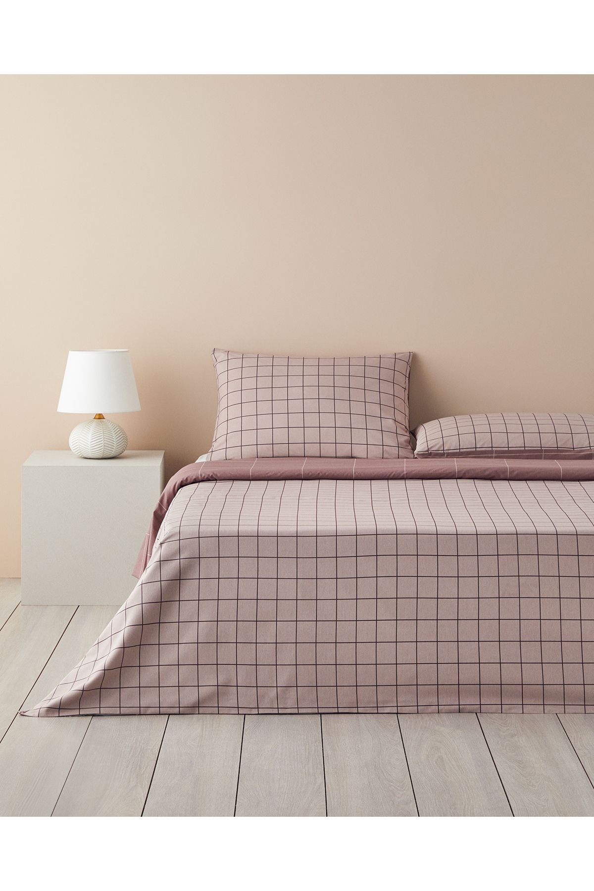 English Home-Double Easy-Iron Duvet Cover Set - 200X220 cm Light Plum 1