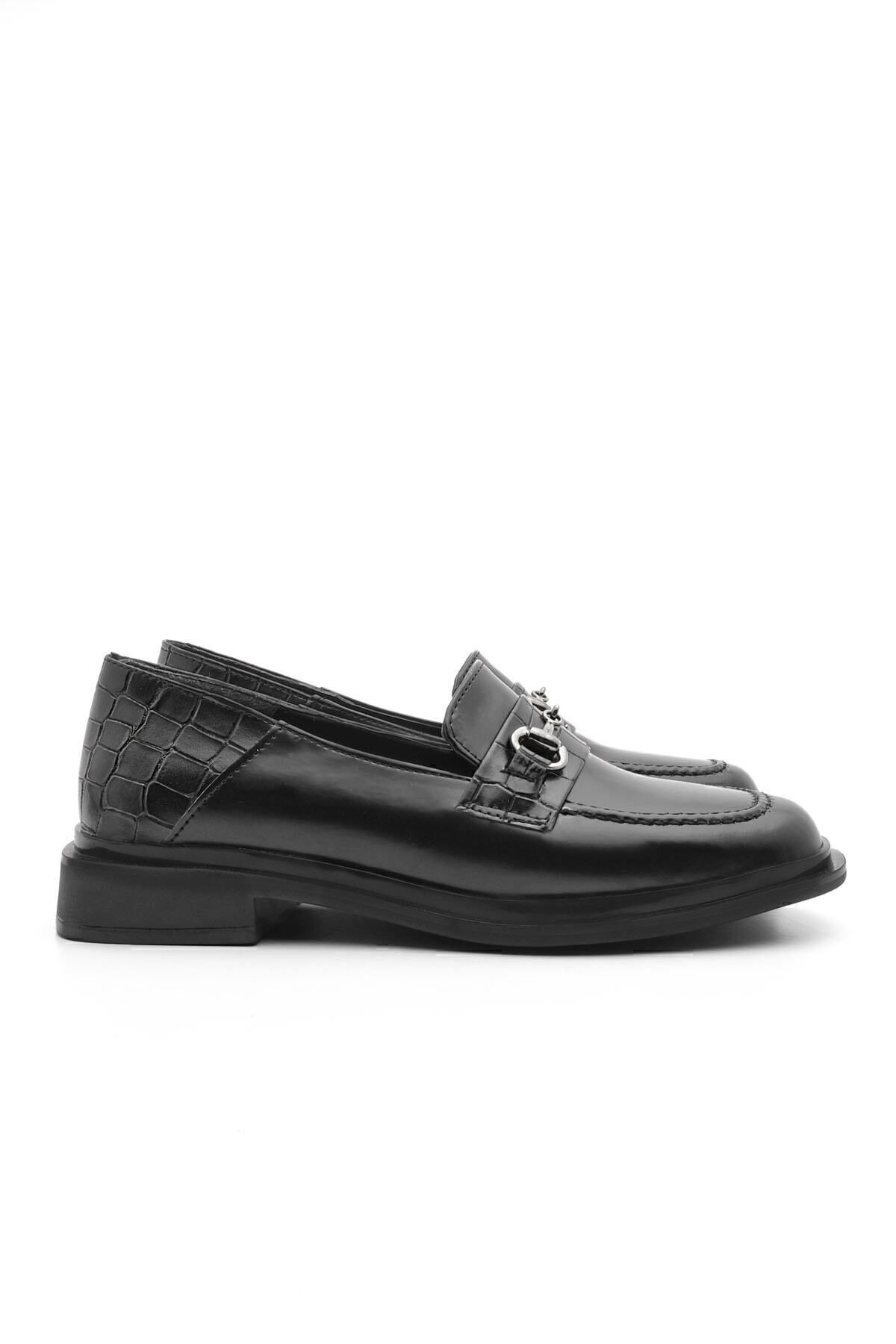 Marjin-Women's Loafer Moccasin Shoes Blunt Toe Buckle Casual Shoes Races black 7