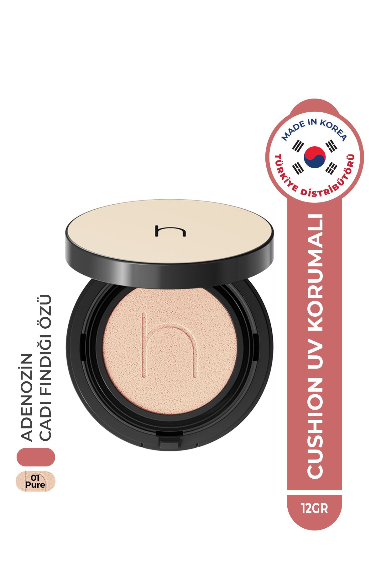 HAMEL Zero Fit Cushion Vegan Radiance Effect UV Protected Moisturizing Korean Foundation Spf50 Pa 12gr