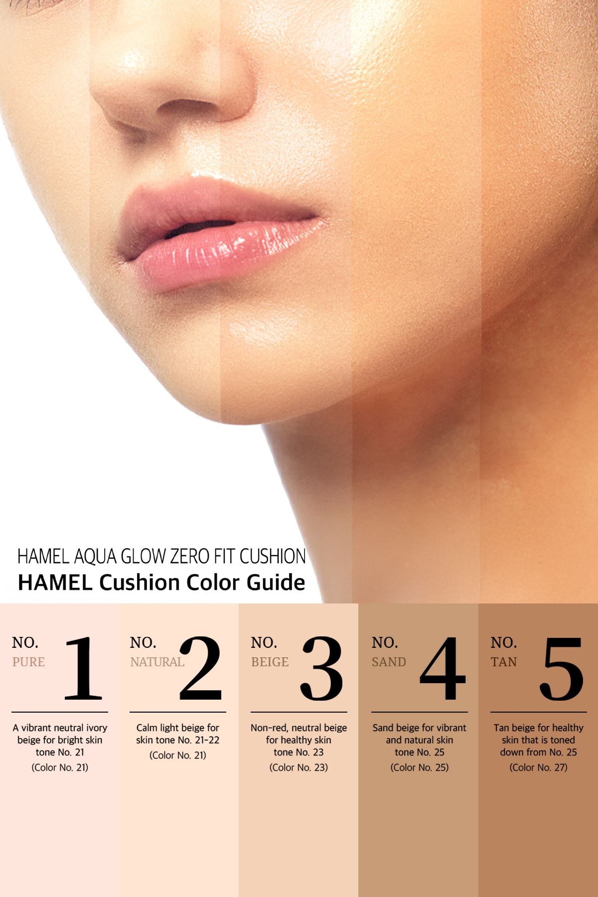 HAMEL Zero Fit Cushion Vegan Radiance Effect UV Protected Moisturizing Korean Foundation Spf50 Pa 12gr