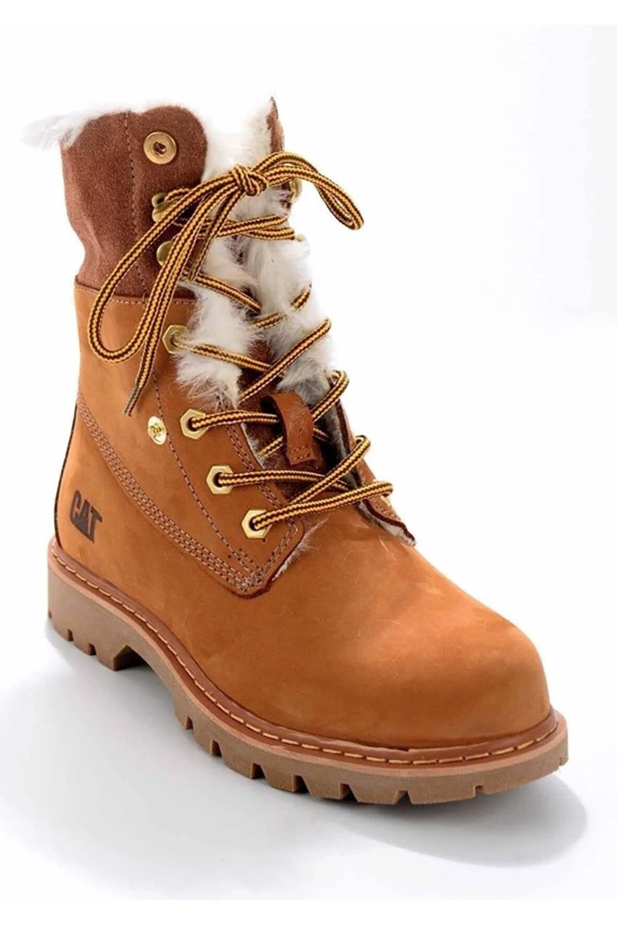 Caterpillar-Cat 015Z 101184   - Utah Fur Shearling Cinnamon Colored Leather Women's Boots 3