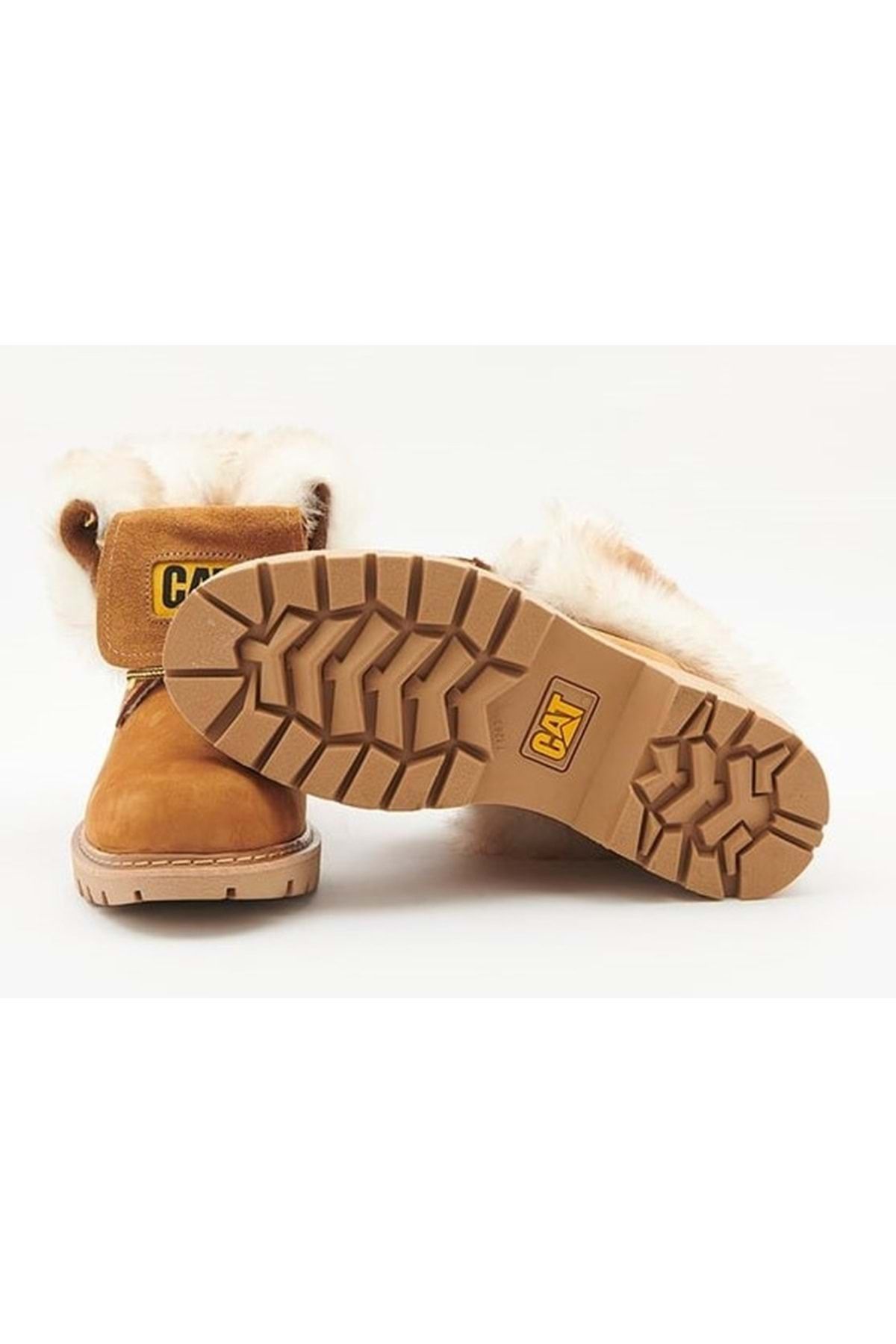 Caterpillar-Cat 015Z 101184   - Utah Fur Shearling Cinnamon Colored Leather Women's Boots 8