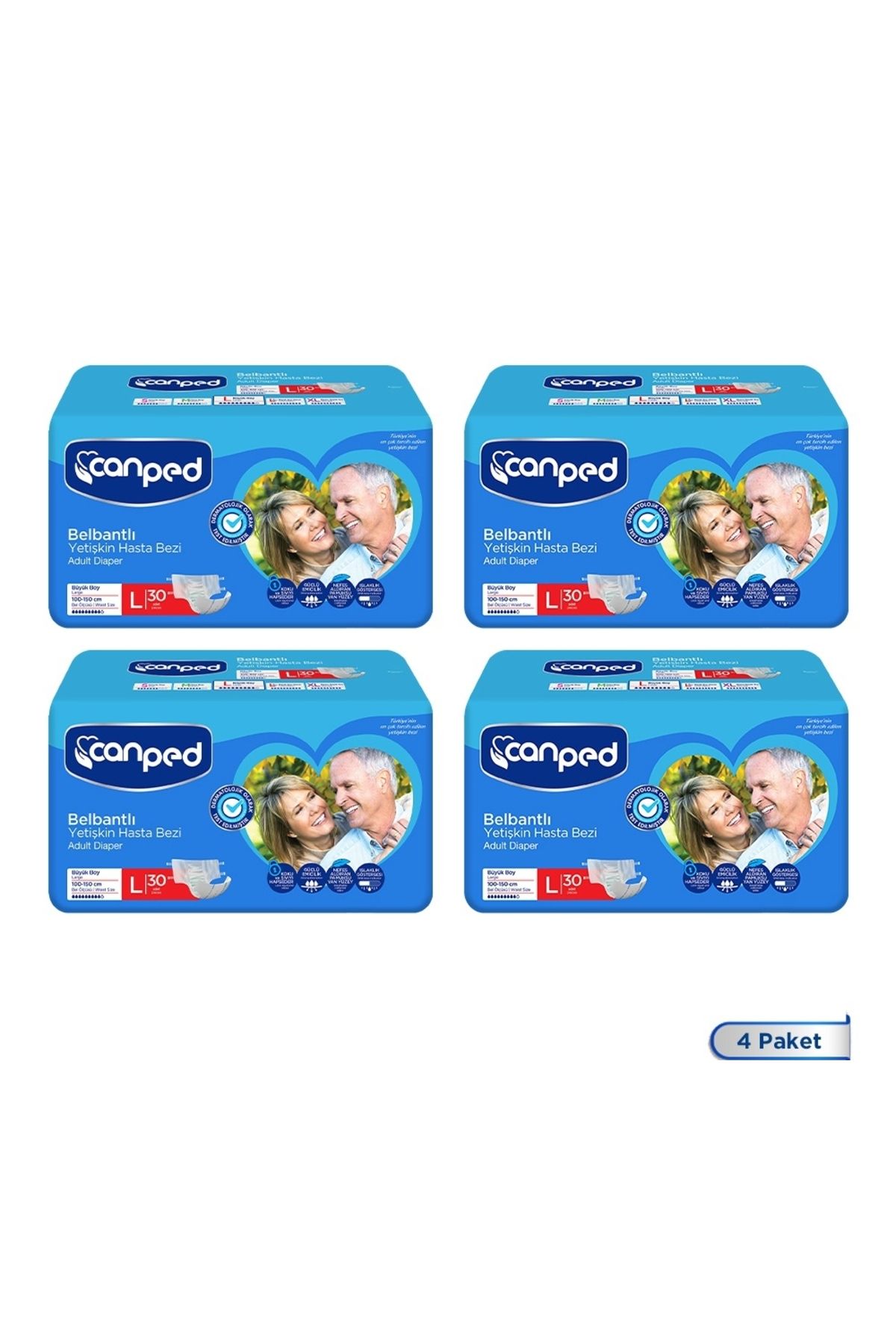 Canped Belbantlı Tekstil Yüzeyli Hasta Bezi Büyük Boy Large 120 Li