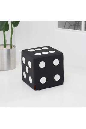 berjeriX Siyah Zar Puf Oturuma Dayanıklı Blok Sünger Yetişkin Puf