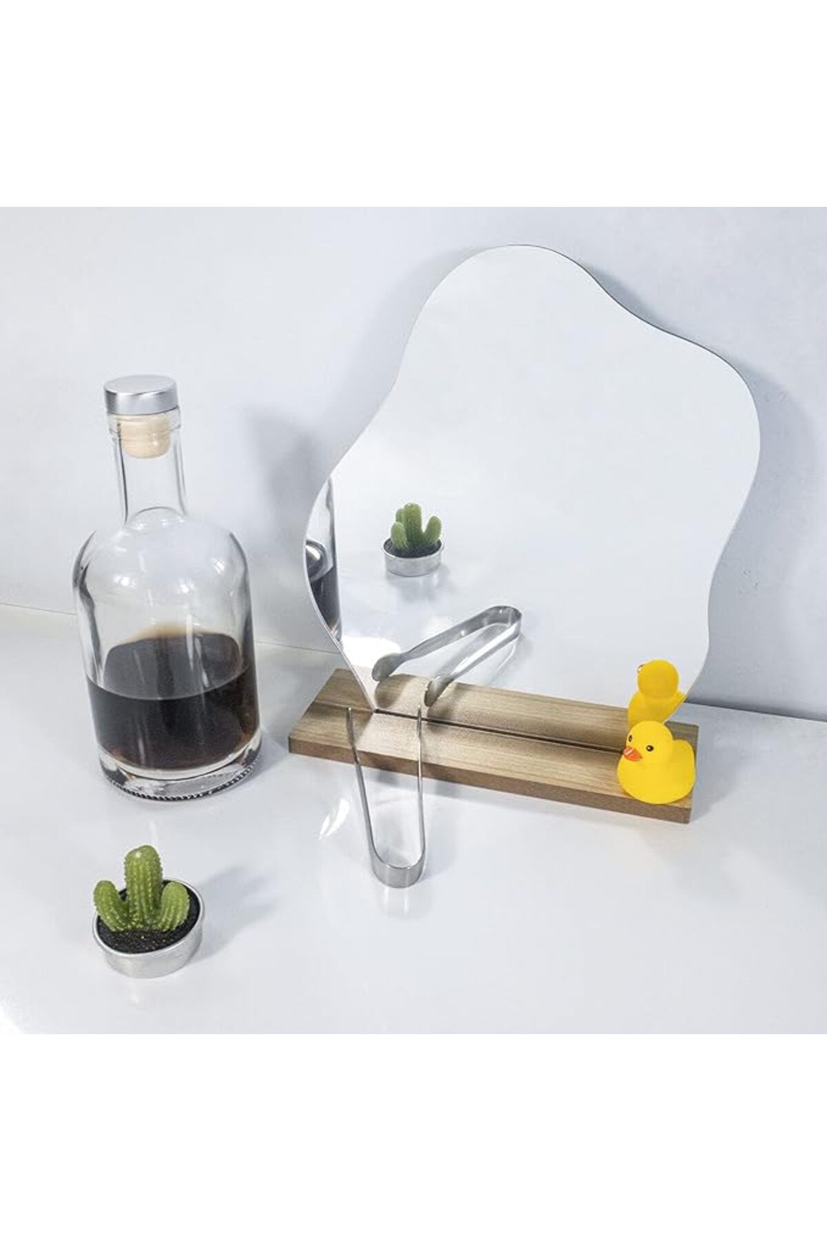 Arabest-Makeup Mirror for Desk, with Stand Aesthetic Vanity Mirror, Frameless Table top and Minimal Spaces 8