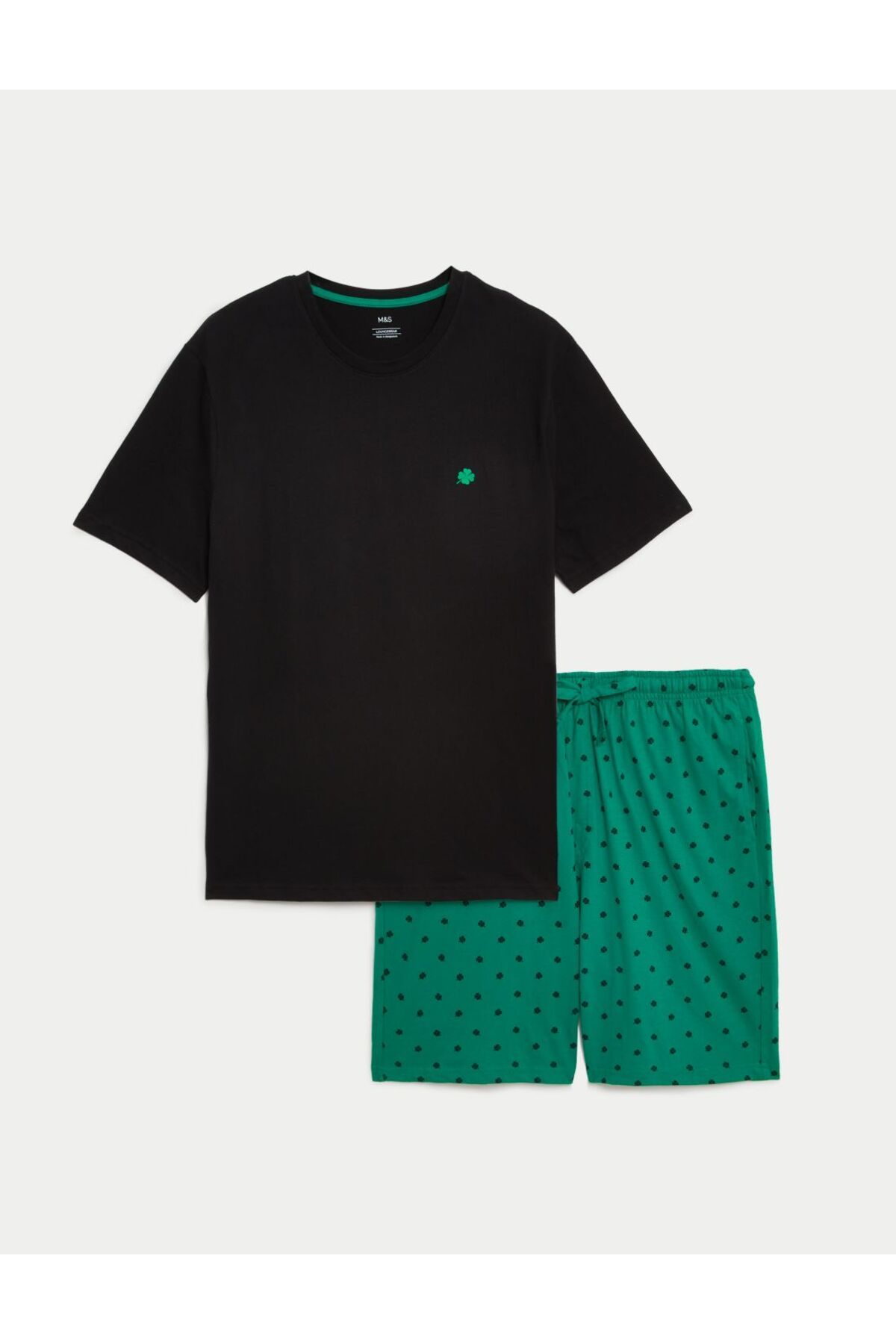 ست پیژامه مردانه مجموعه لباس خواب آستین کوتاه پنبه خالص Marks & Spencer