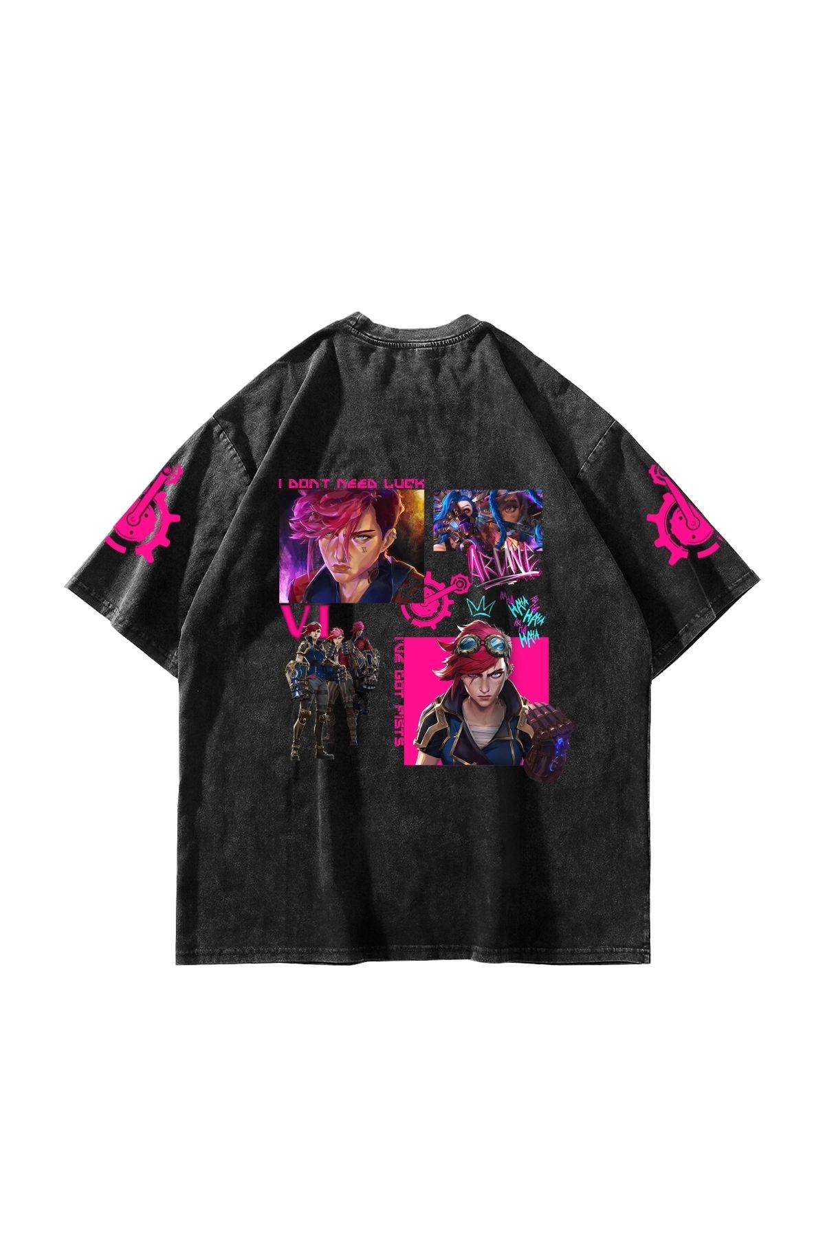 Tarzsokak VI Arcane Baskılı Oversize Unisex Yıkamalı Siyah