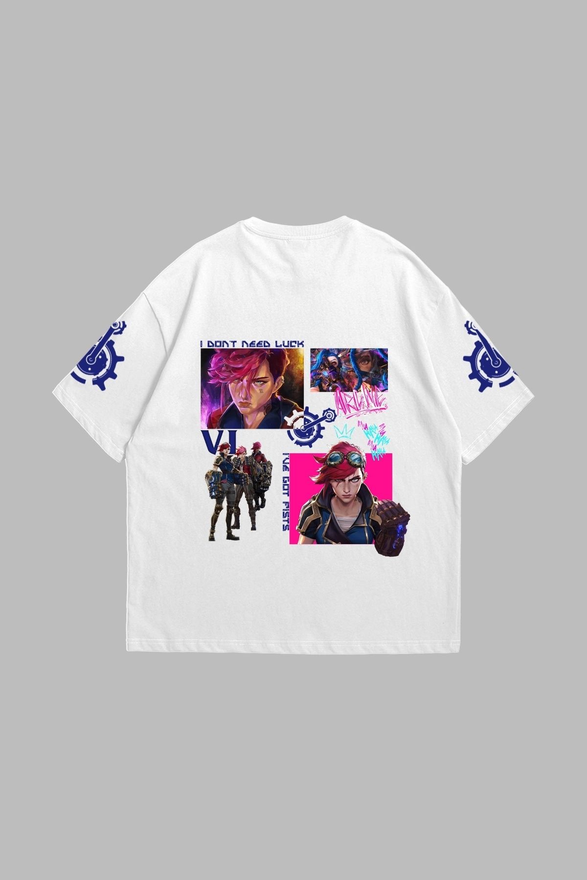Tarzsokak VI Arcane Baskılı Oversize Unisex Beyaz