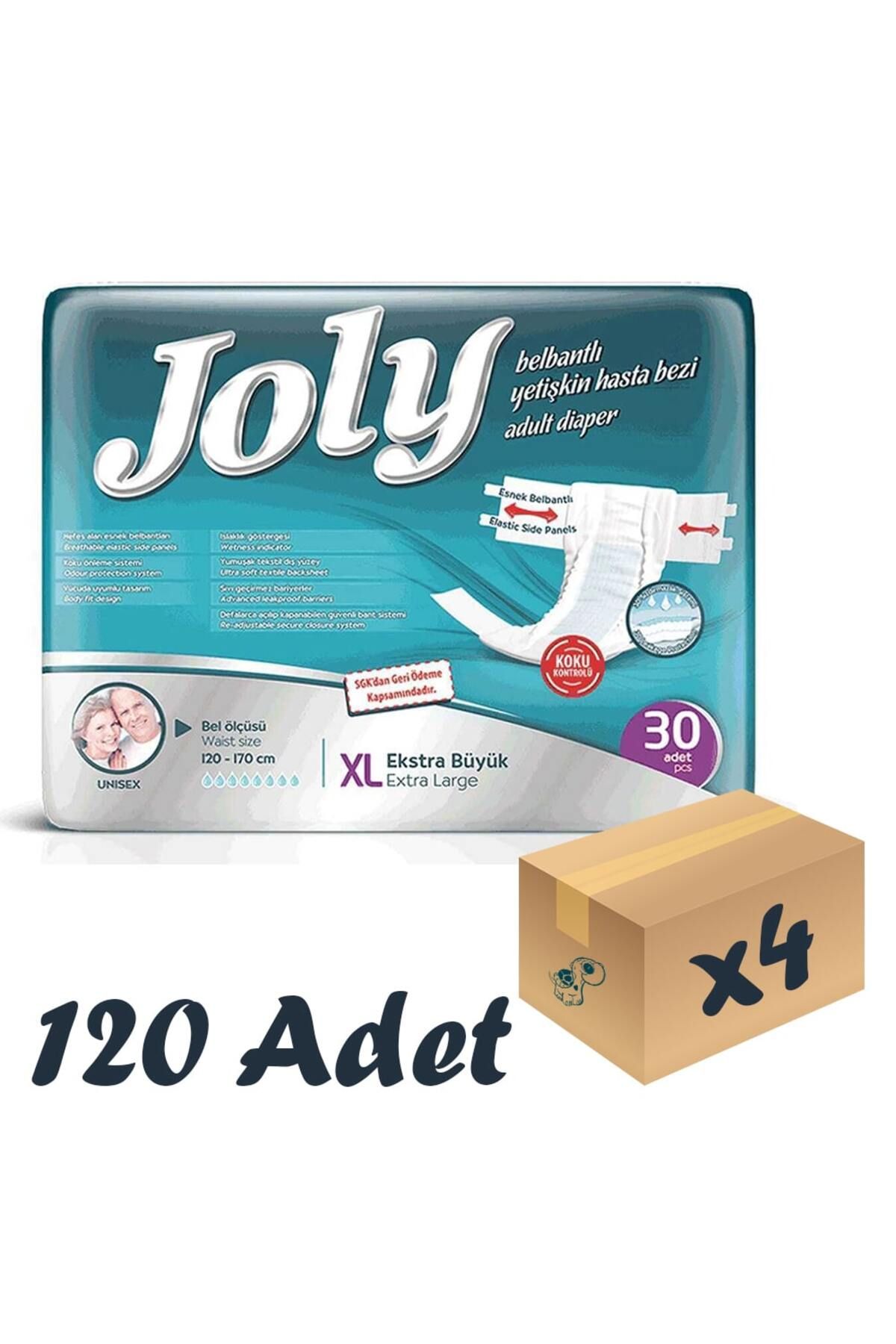 Joly Esnek Bel Bantlı Yetişkin Hasta Bezi XLarge 30’lu 4 Paket 120 Adet