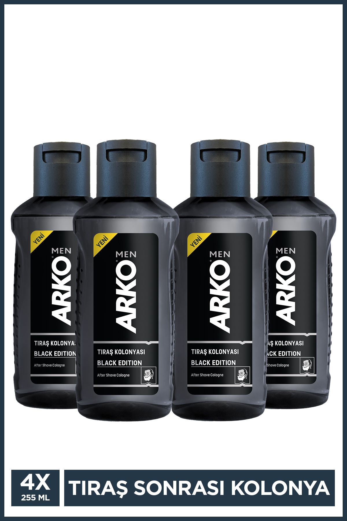 Arko Men Black Tıraş Sonrası Kolonya 4x255 Ml