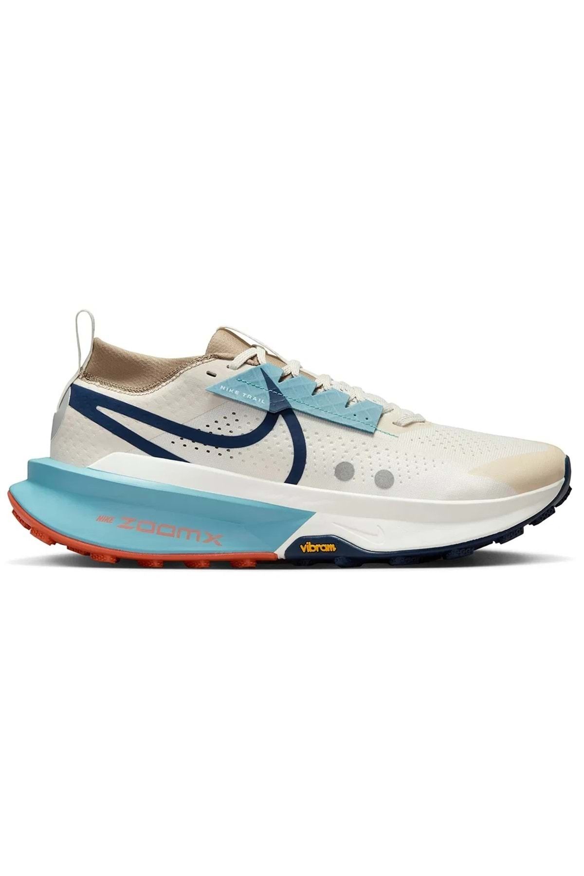 Nike-Zegama Trail 2 Unisex Sneakers - Zoom X, Vibram Non-Slip Sole, White-Blue 1