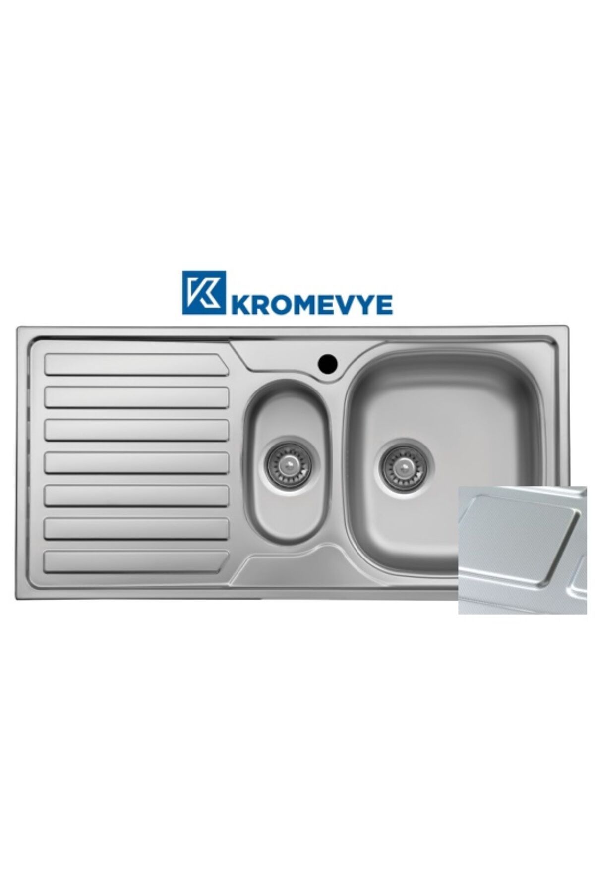 Kromevye CLASSIC EC-336-D SOL DESENLİ 50x100 PASLANMAZ ÇELİK MUTFAK EVYESİ