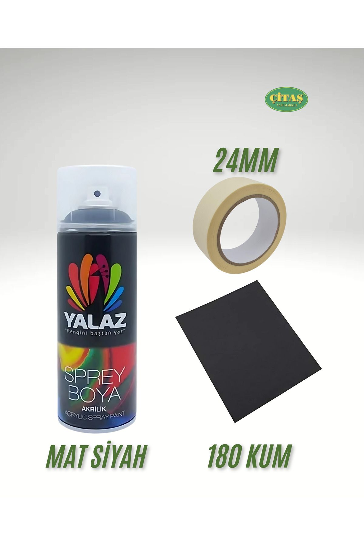 ÇİTAŞ 400ML MAT SİYAH SPREY BOYA SETİ