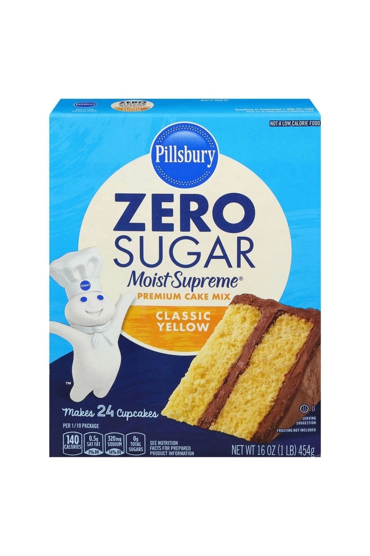 Pillsbury Zero Sugar Moist Supreme Premıum Cake Mıx Classıc Yellow 454 gr