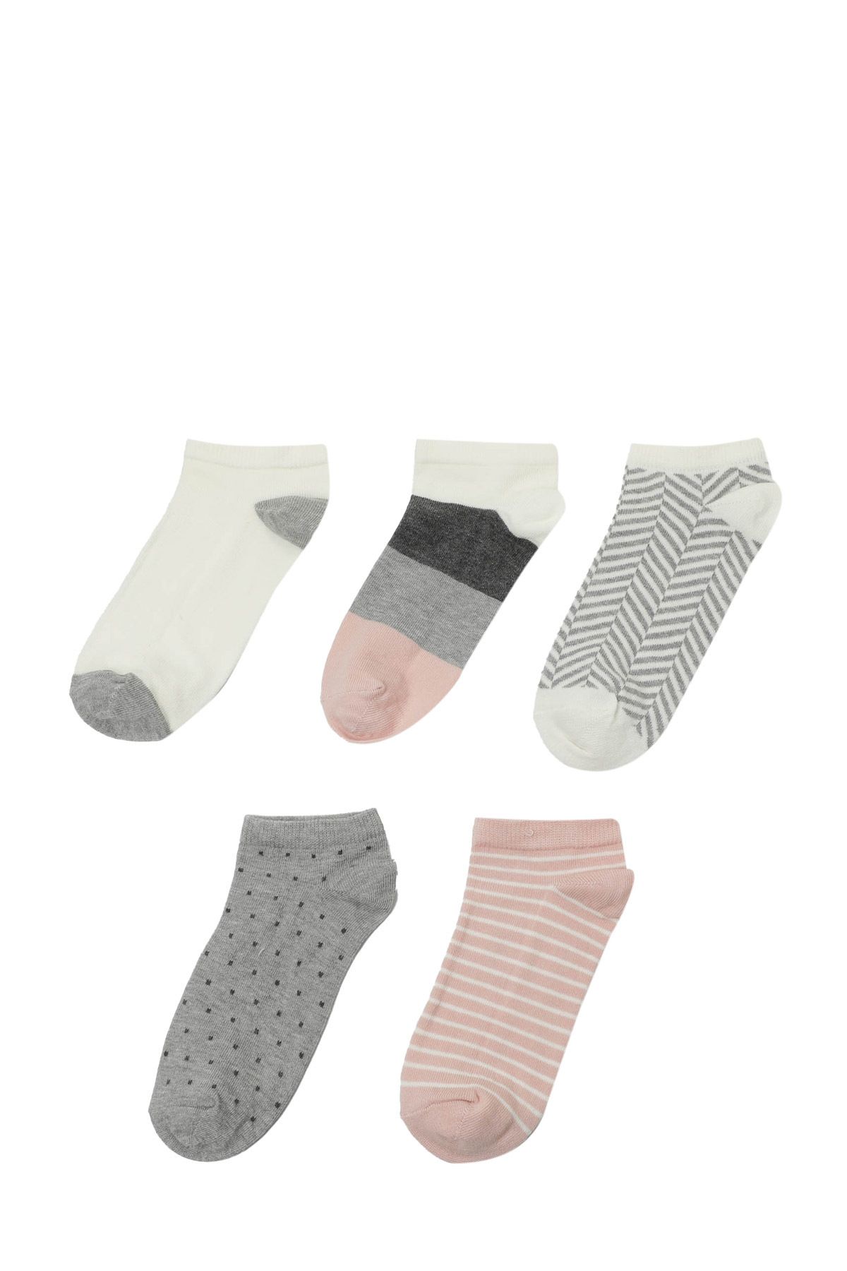 Polaris Mixy 5 Li Ptk-w 4pr Szare Wielokolorowe Damskie 5-częściowe Skarpetki Typu Booties Kobieta - 36 – 40