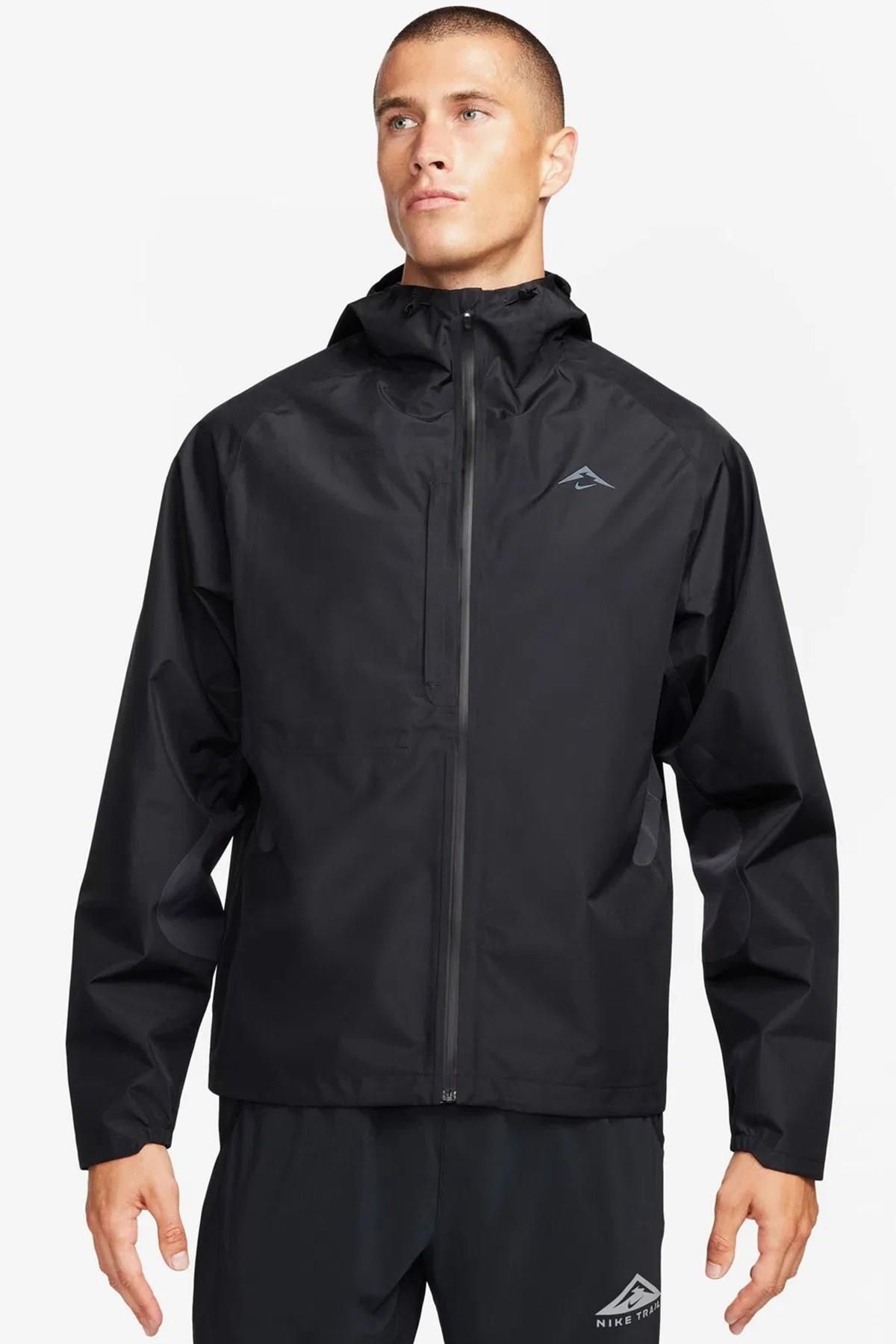 Nike Trail Running Grotex Packable Hoodie Erkek Su Geçirmez Kapüşonlu Çantaya Dönüşebilen Reflektörl