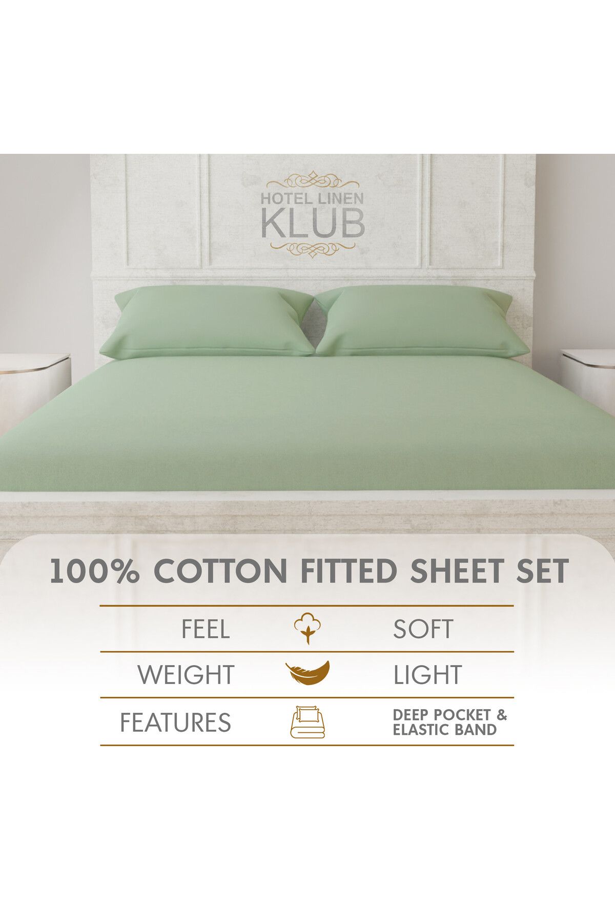 Hotel Linen Klub-350TC Cotton 3-Piece King Fitted Sheet Set - Luxury and Hotel Quality, Deep Pocket for a Perfect Fit 3