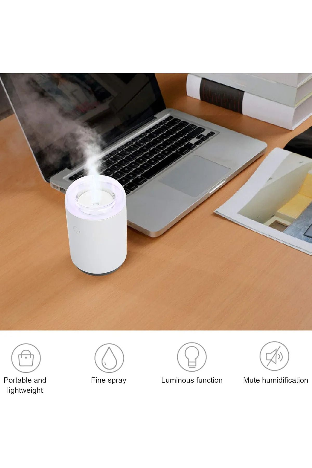 Yellowtech Taşınabilir 255ml Işıklı Aroma Yayıcılı Hava Nemlendirici Air Humidifier