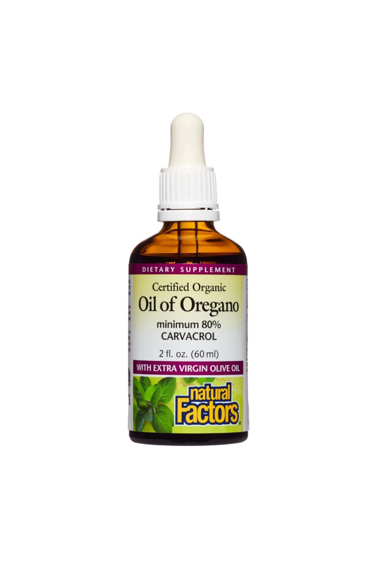 Natural Factors , Certified Organic Oil Of Oregano 60 Ml Vr445