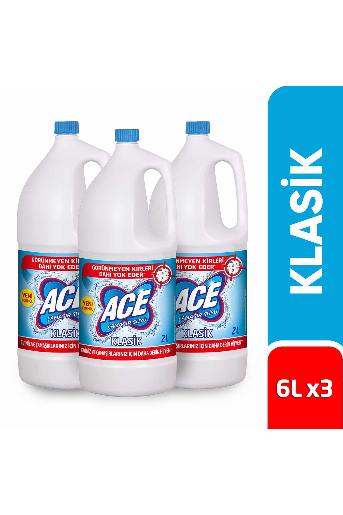 ACE ÇAMAŞIR SUYU KLASİK 2 LT X3 AVANTAJ PAKET