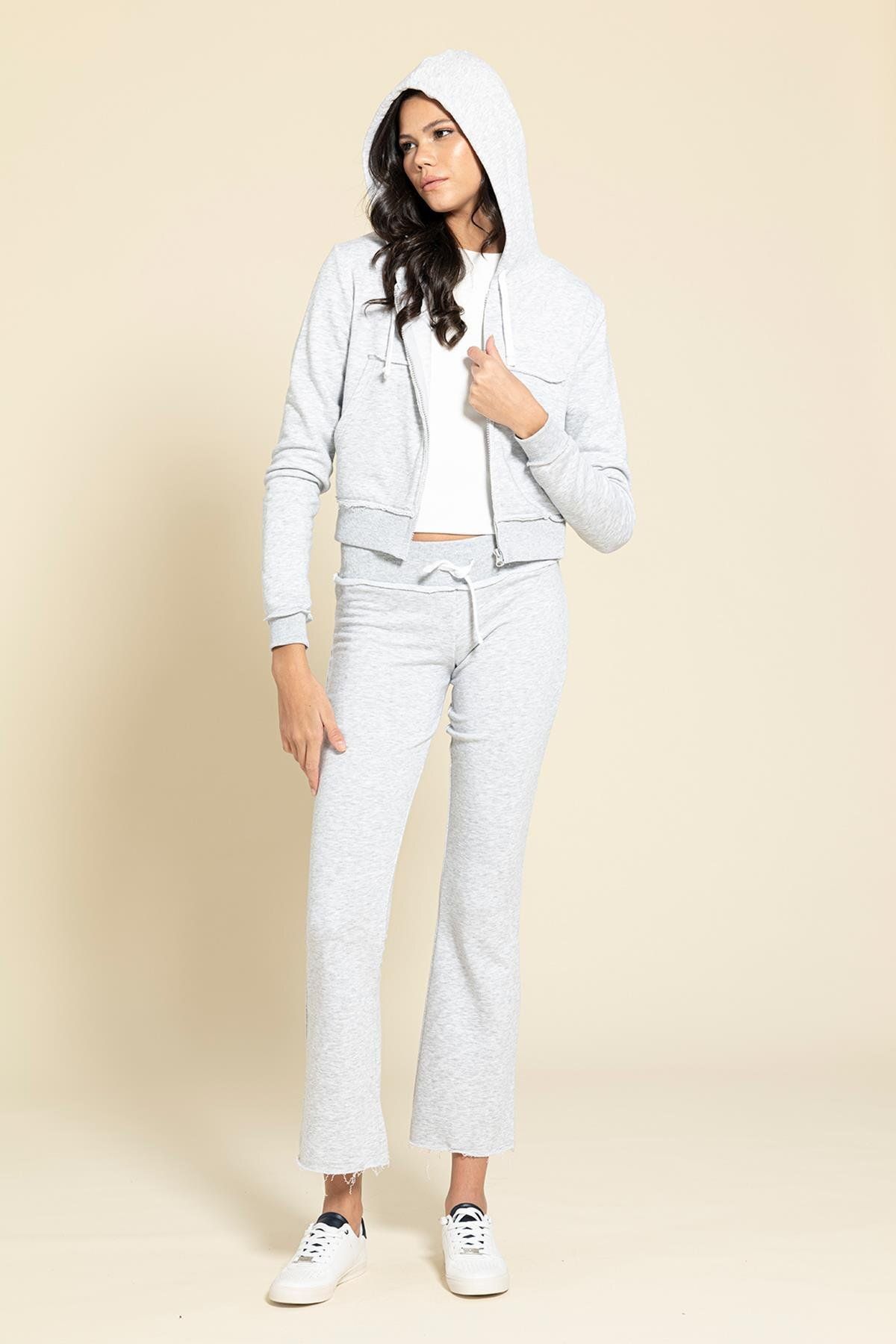 FOR YOU MODA-2-Piece Zippered Gray Tracksuit Set with Filthy Stitching Detail 2