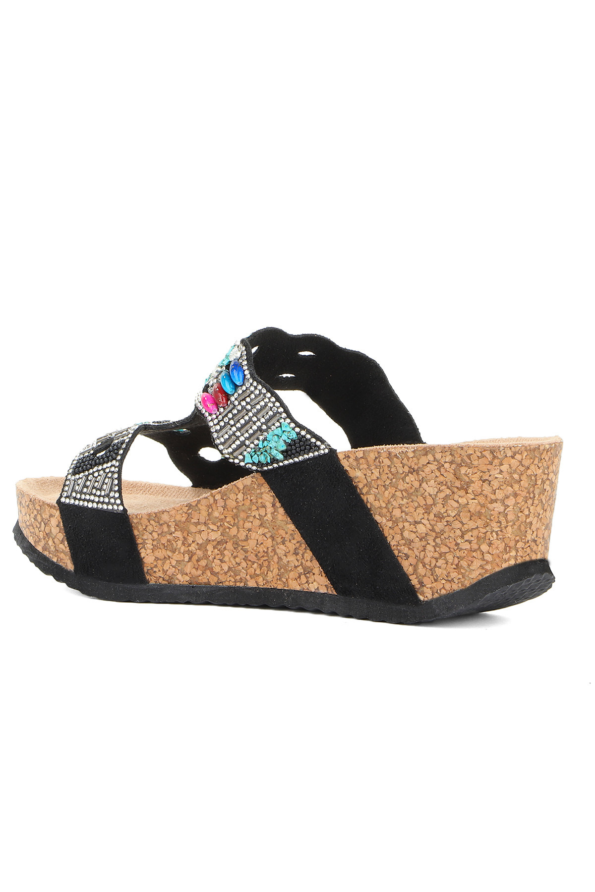 Vojo-Άνετες γυναικείες παντόφλες Gj Giorgia Wedge Heel Stone με λεπτομέρειες 8