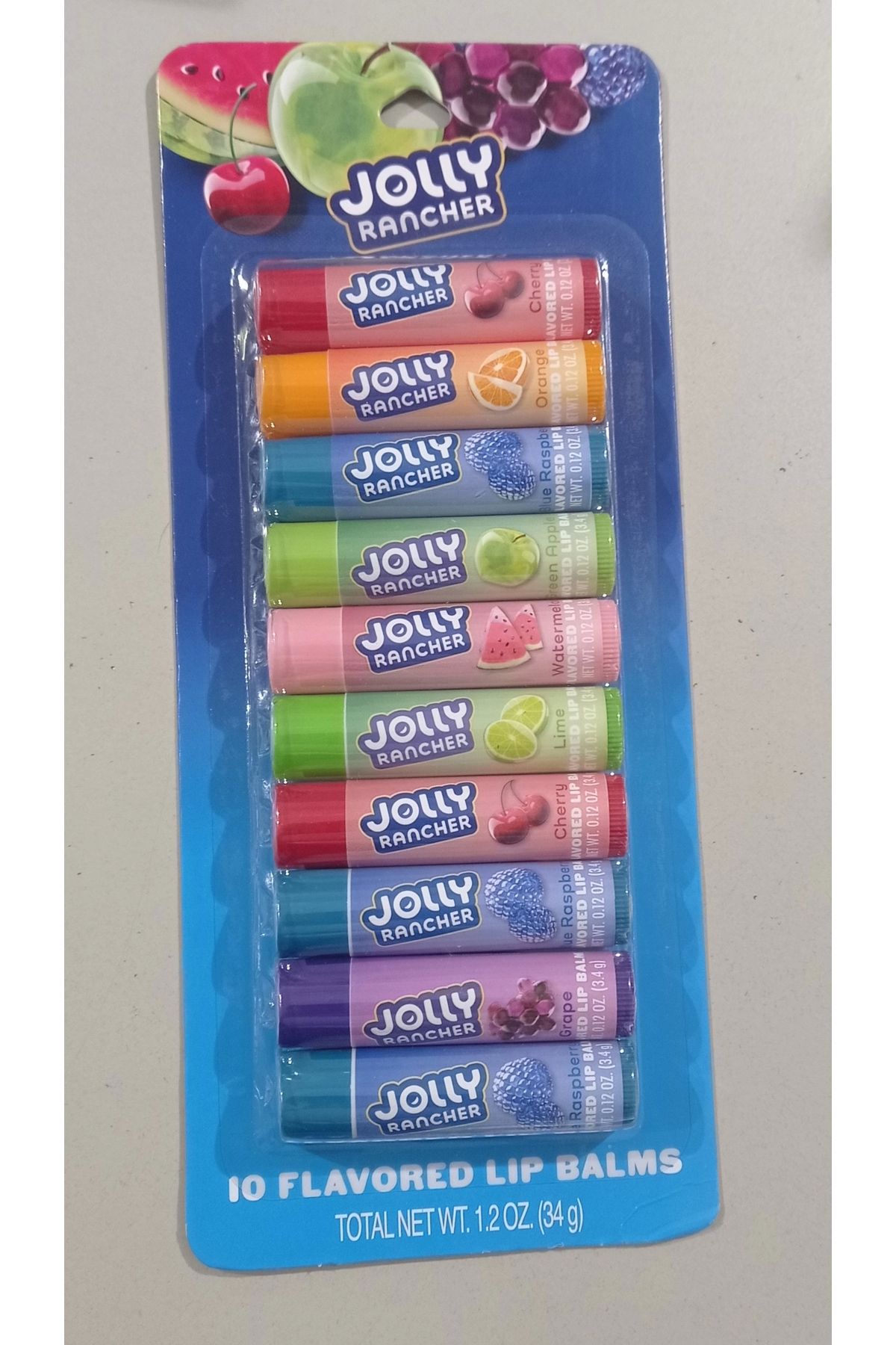 Jolly Rancher 10 Flavored Lip Balms 34 gr