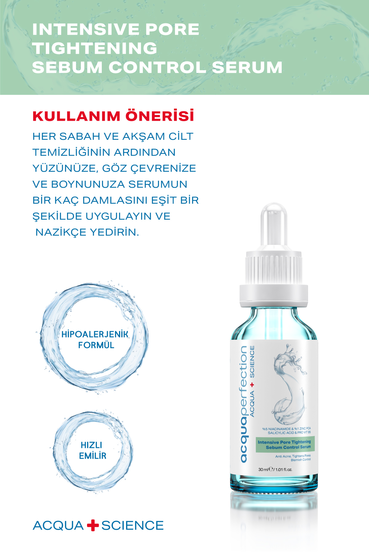 Gözenek Sıkılaştırıcı ve Sebum Dengeleyici Serum, Intensive Pore Tightening 30 ml — ACP0003 — تصویر 7 از 8